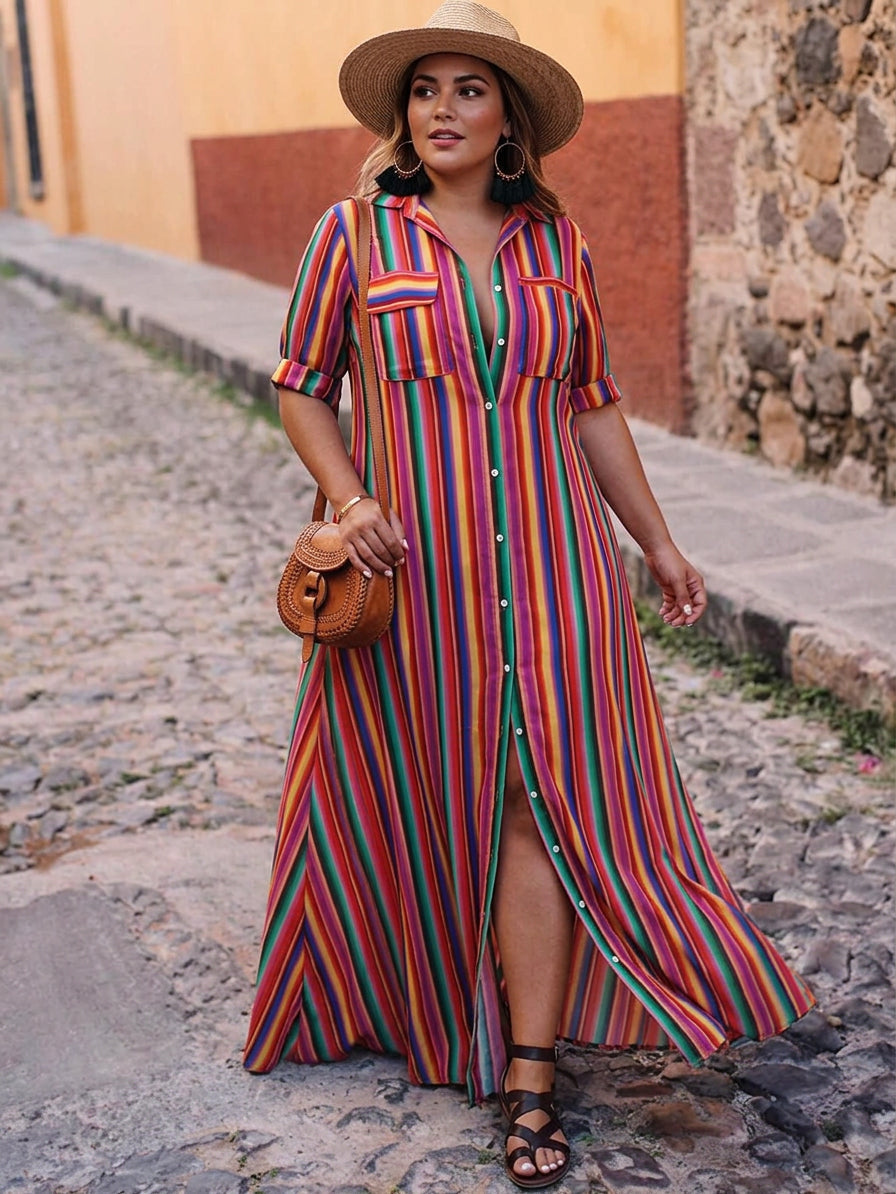 Nancy Striped Shirt Set