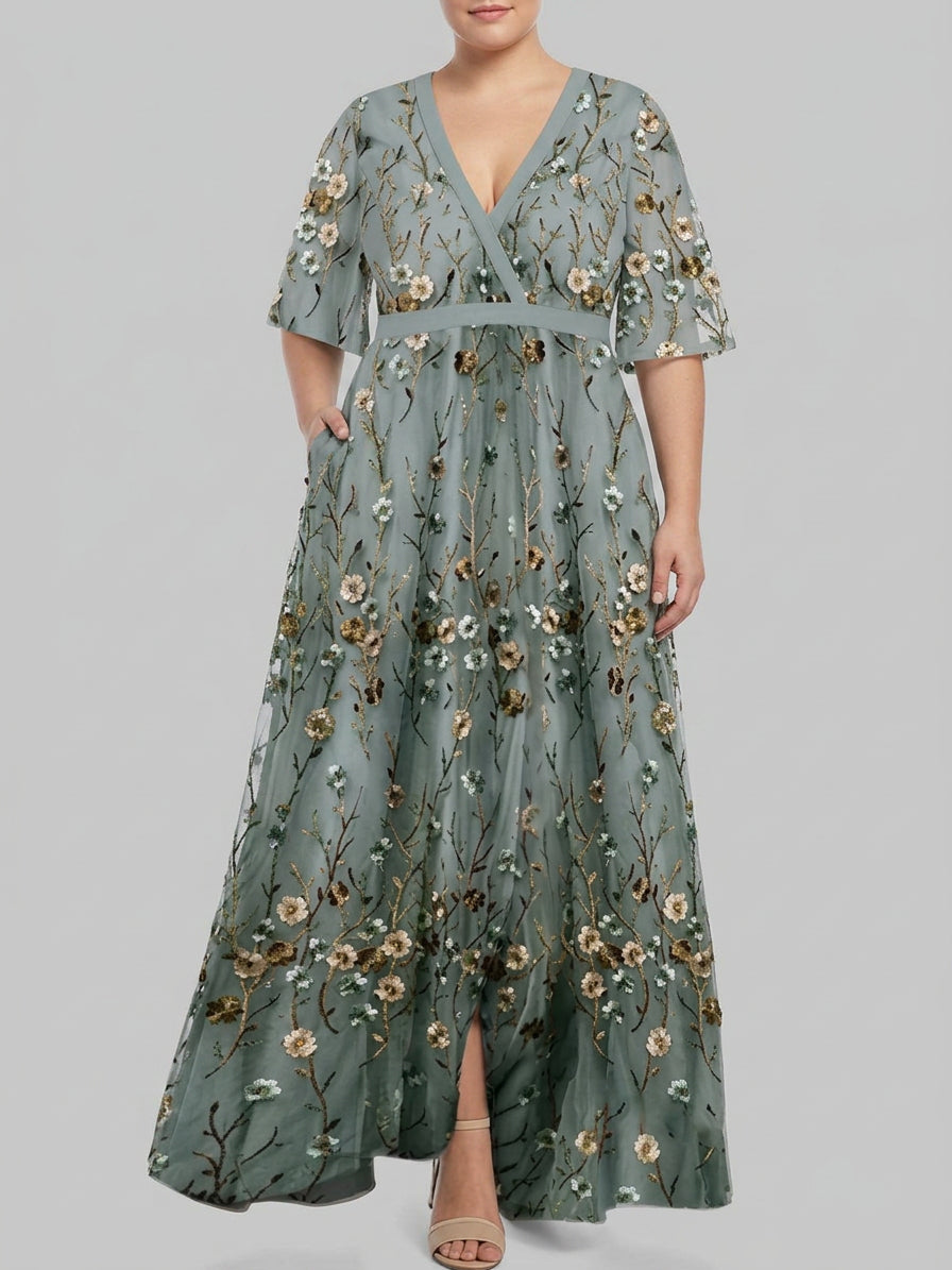 Lea Mid Sleeve Maxi Dress