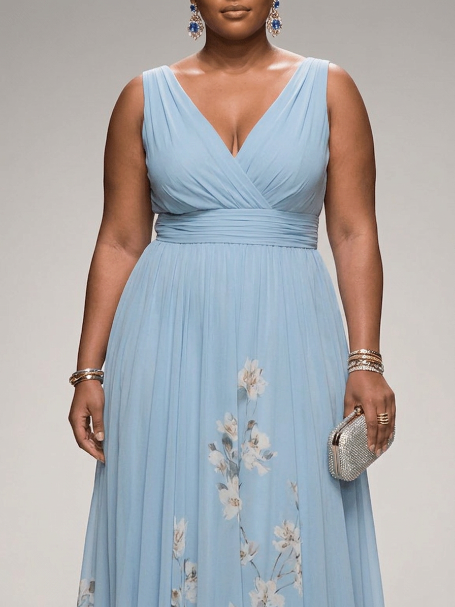Rose Chiffon Maxi Dress
