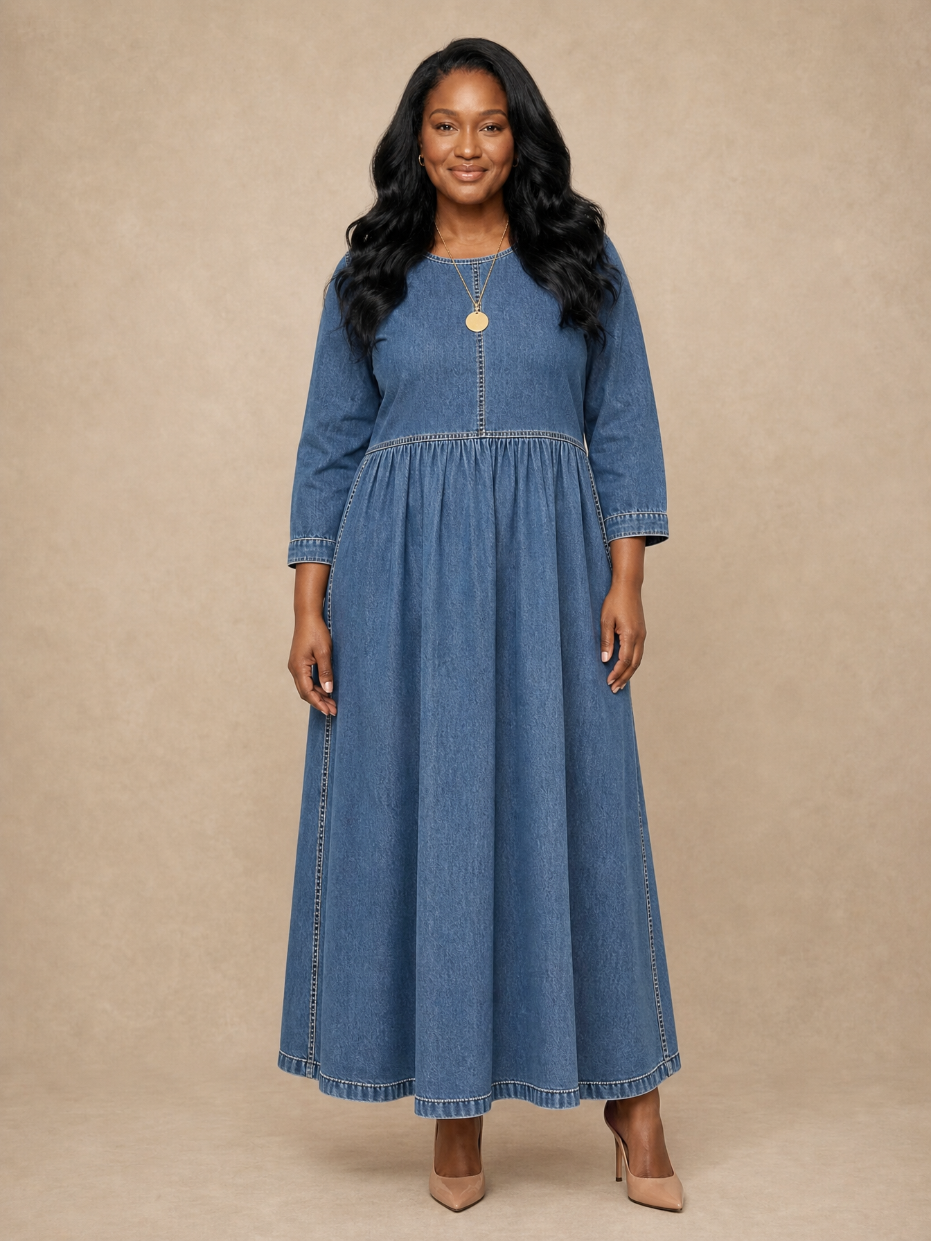 Melissa Long Sleeve Denim Dress