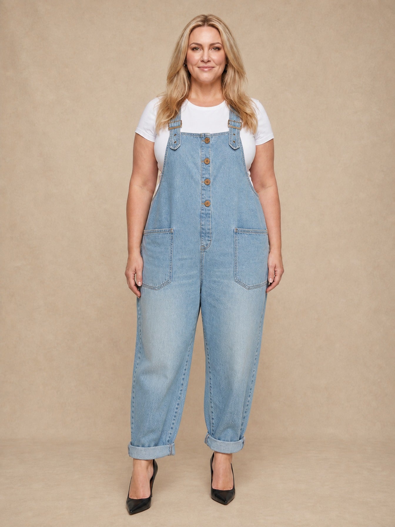 Mae Soft Denim Overalls