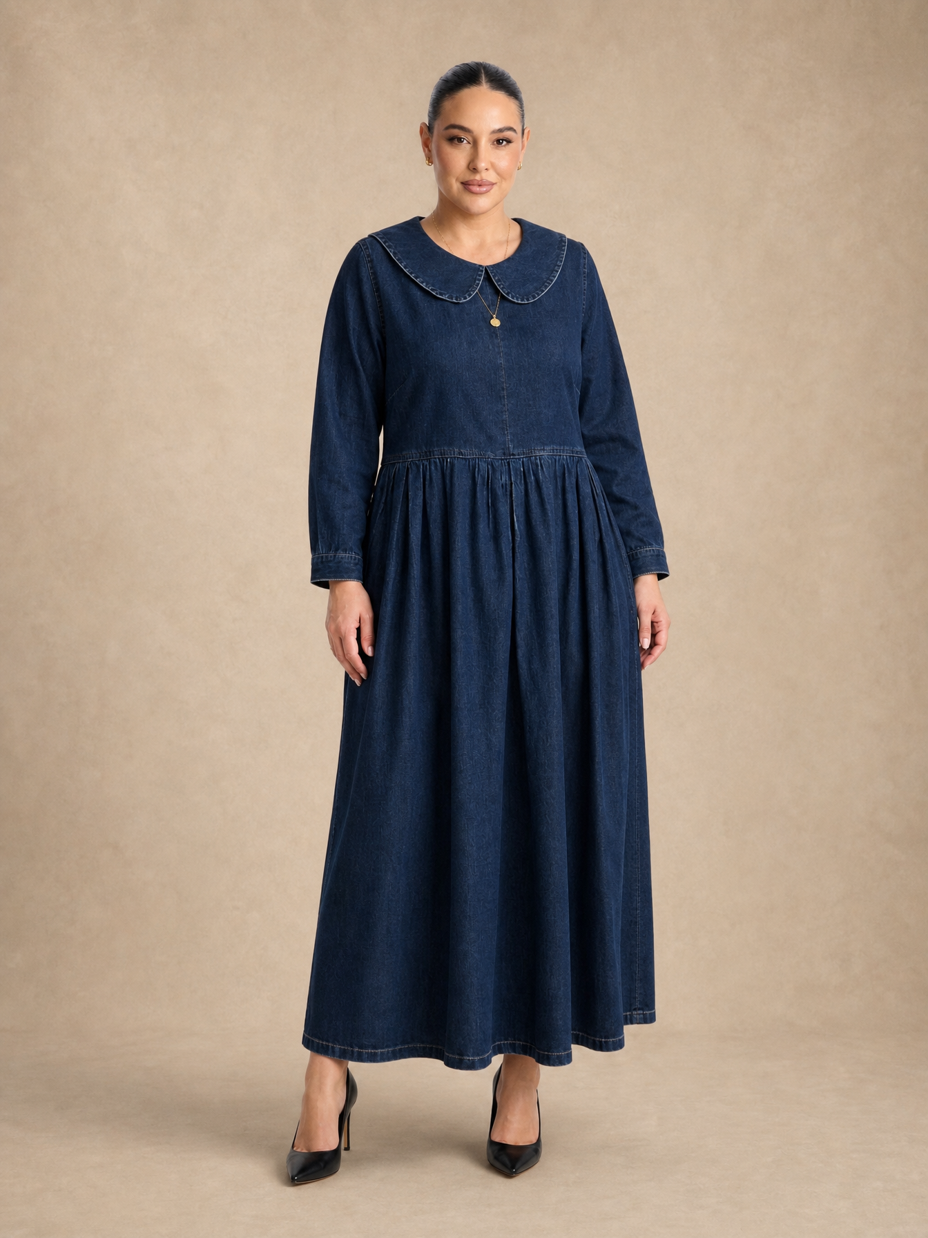 Clara Peter Pan Collar Denim Dress