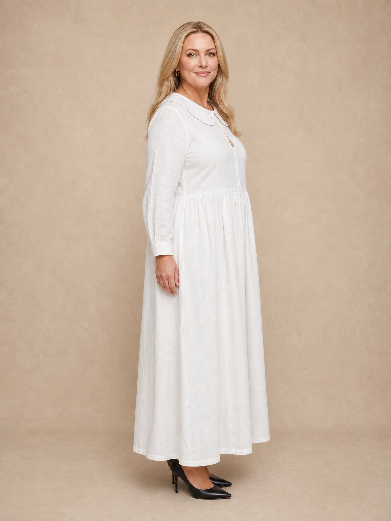 Clara Peter Pan Collar Denim Dress