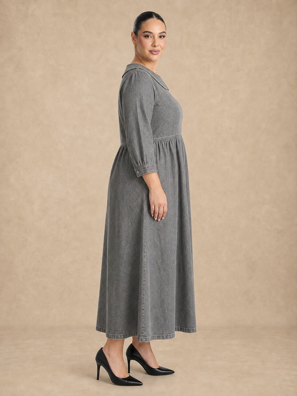 Clara Peter Pan Collar Denim Dress