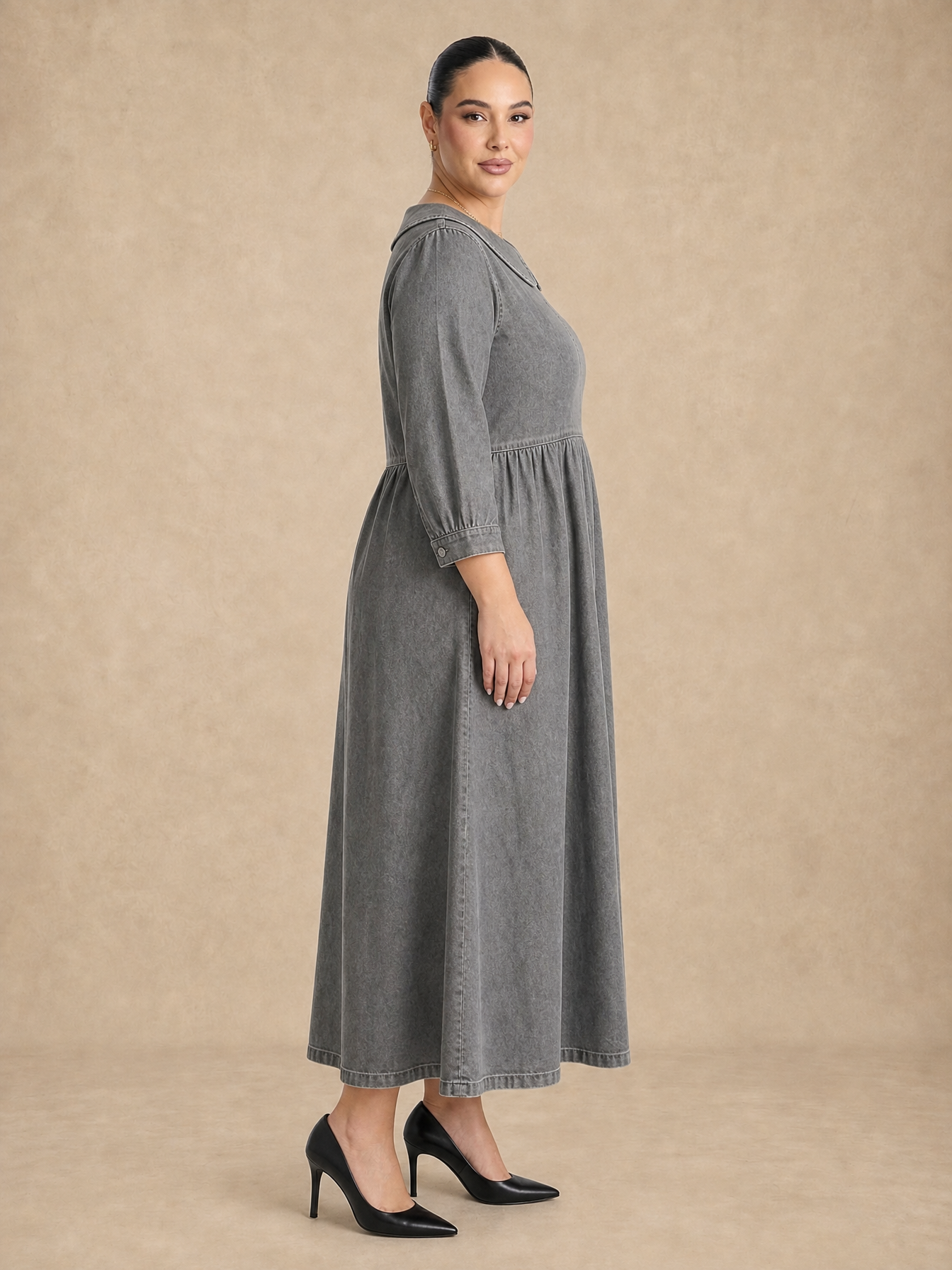 Clara Peter Pan Collar Denim Dress