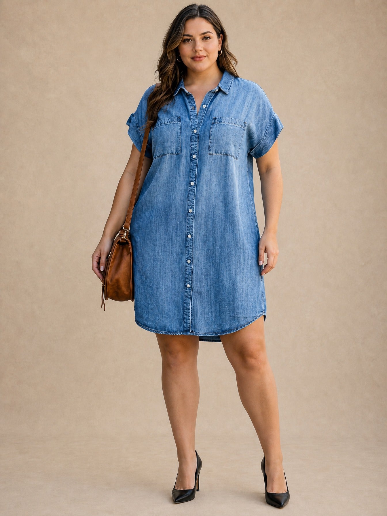 Helen Button-Down Denim Dress