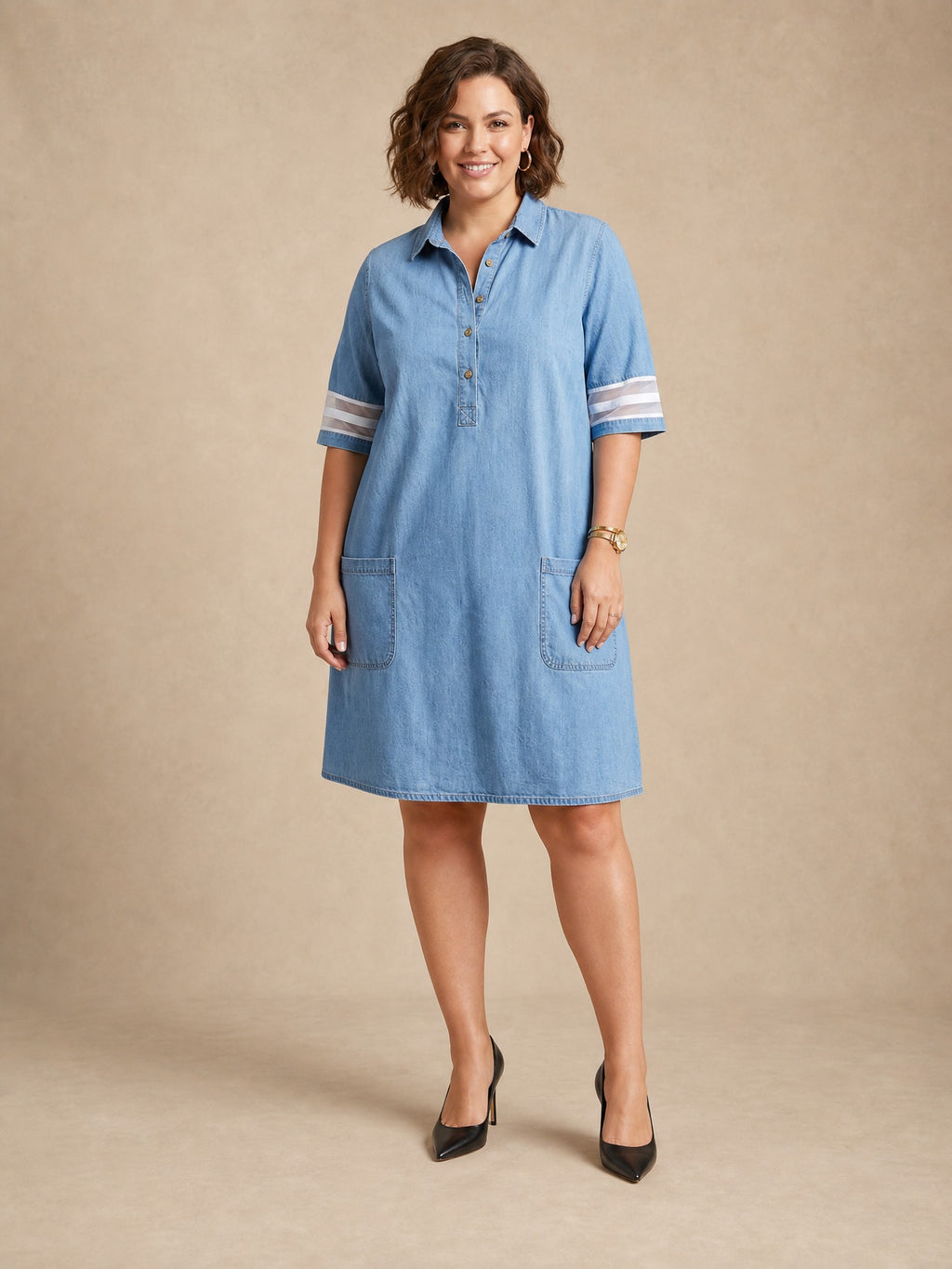 Brittany Short Sleeve Denim Dress