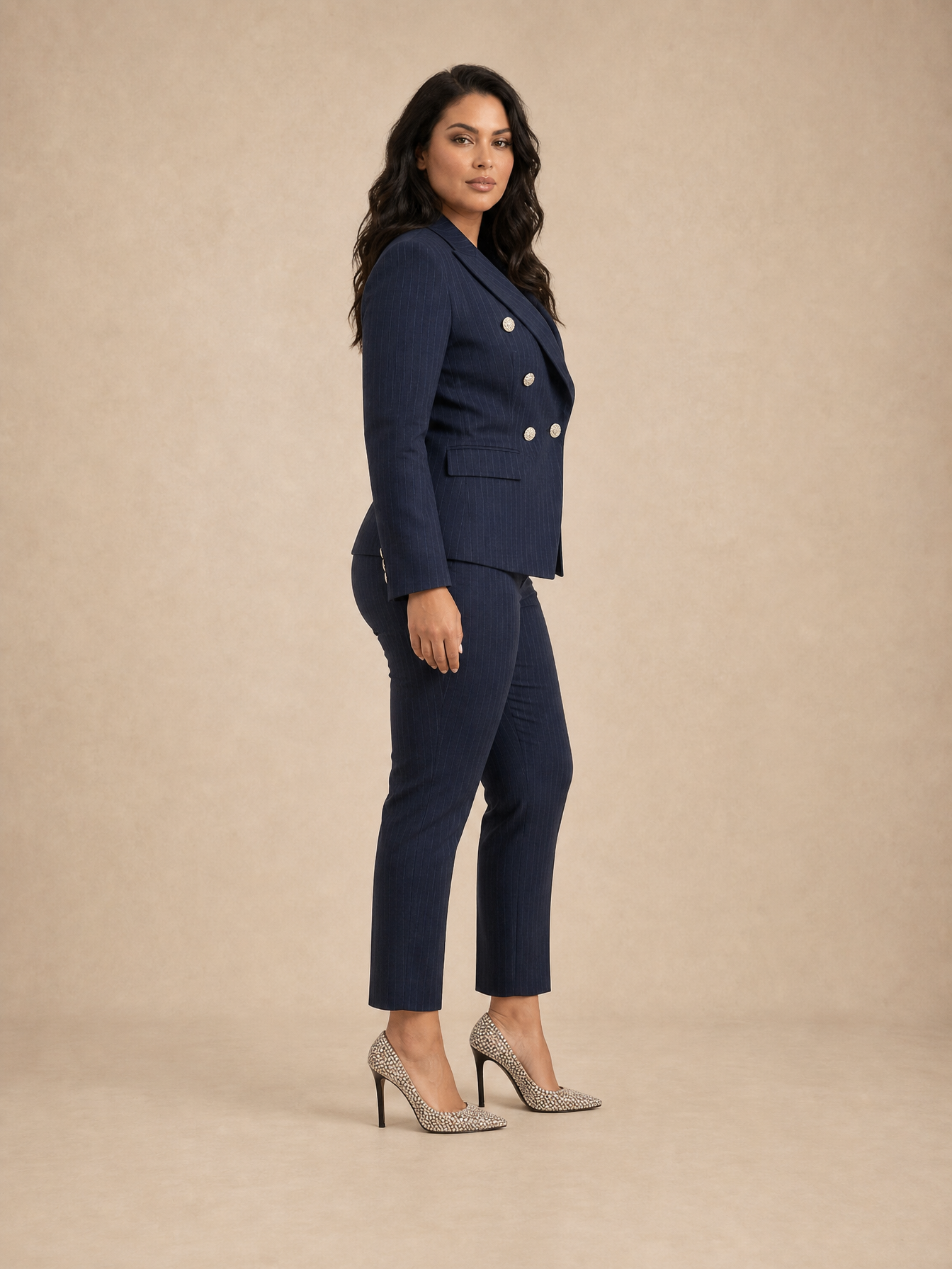 Marta Double-Button Suit Set