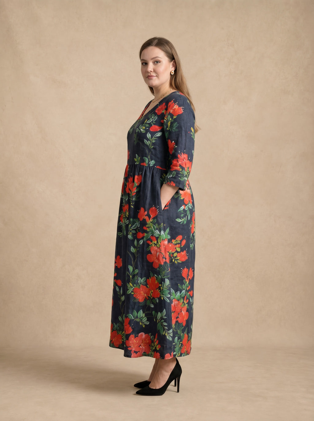 Valerina Scarlet Floral Maxi Dress