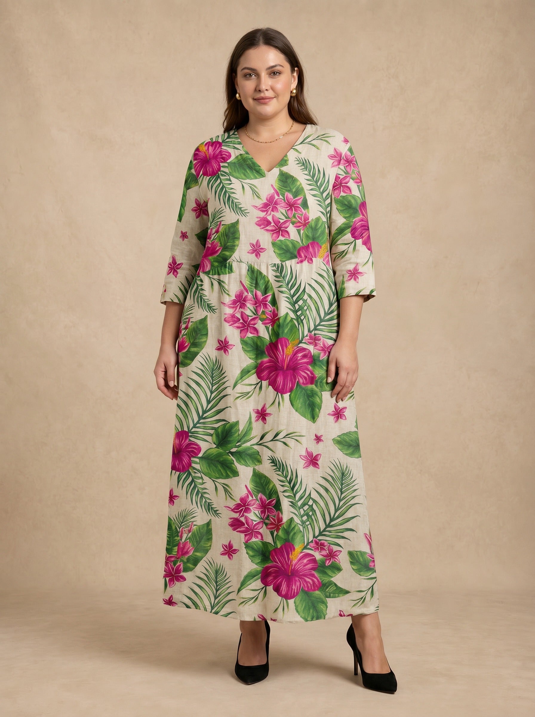 Isladora Hibiscus Maxi Dress