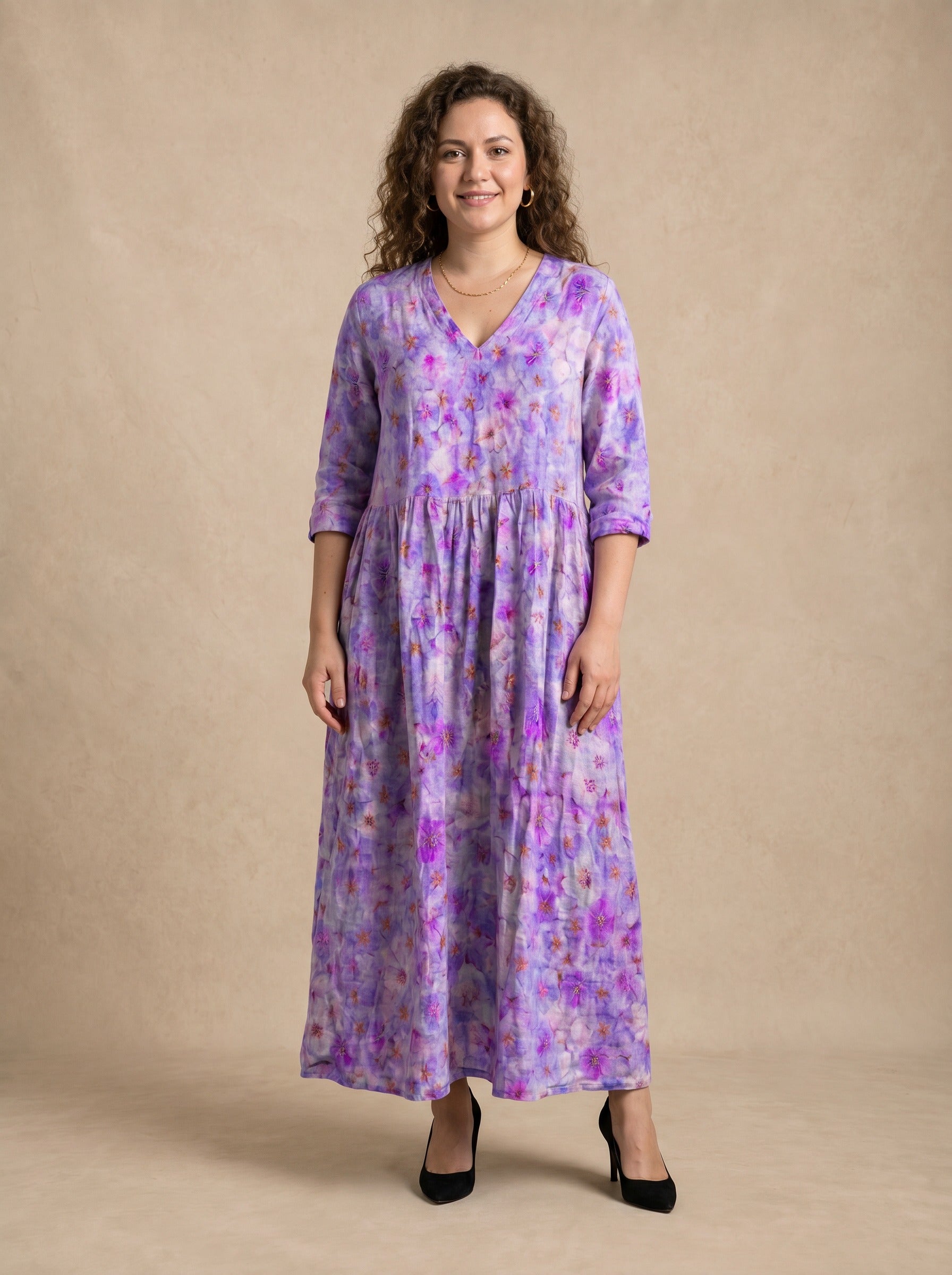 Lilavelle Lavender Floral Maxi Dress