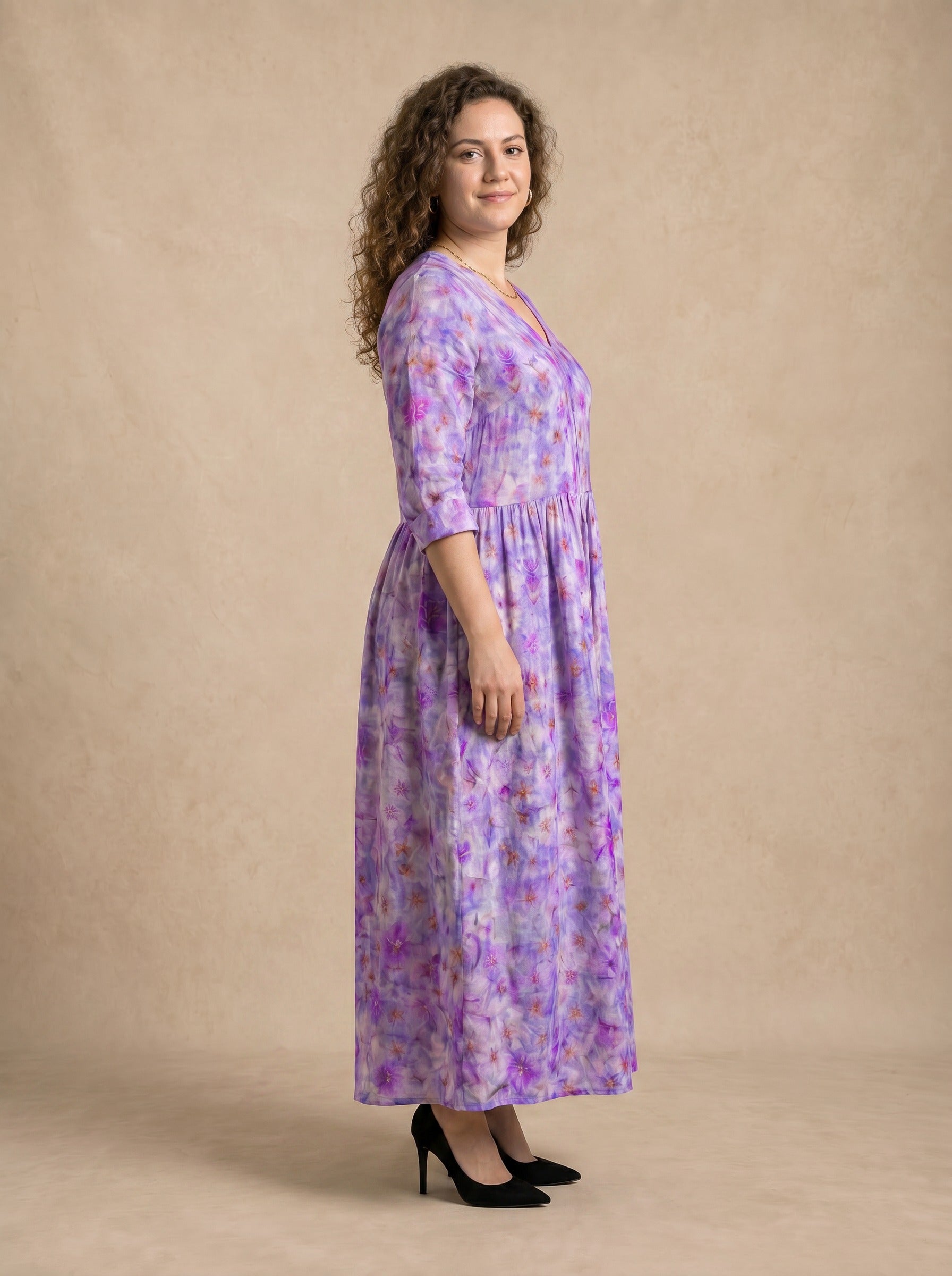 Lilavelle Lavender Floral Maxi Dress
