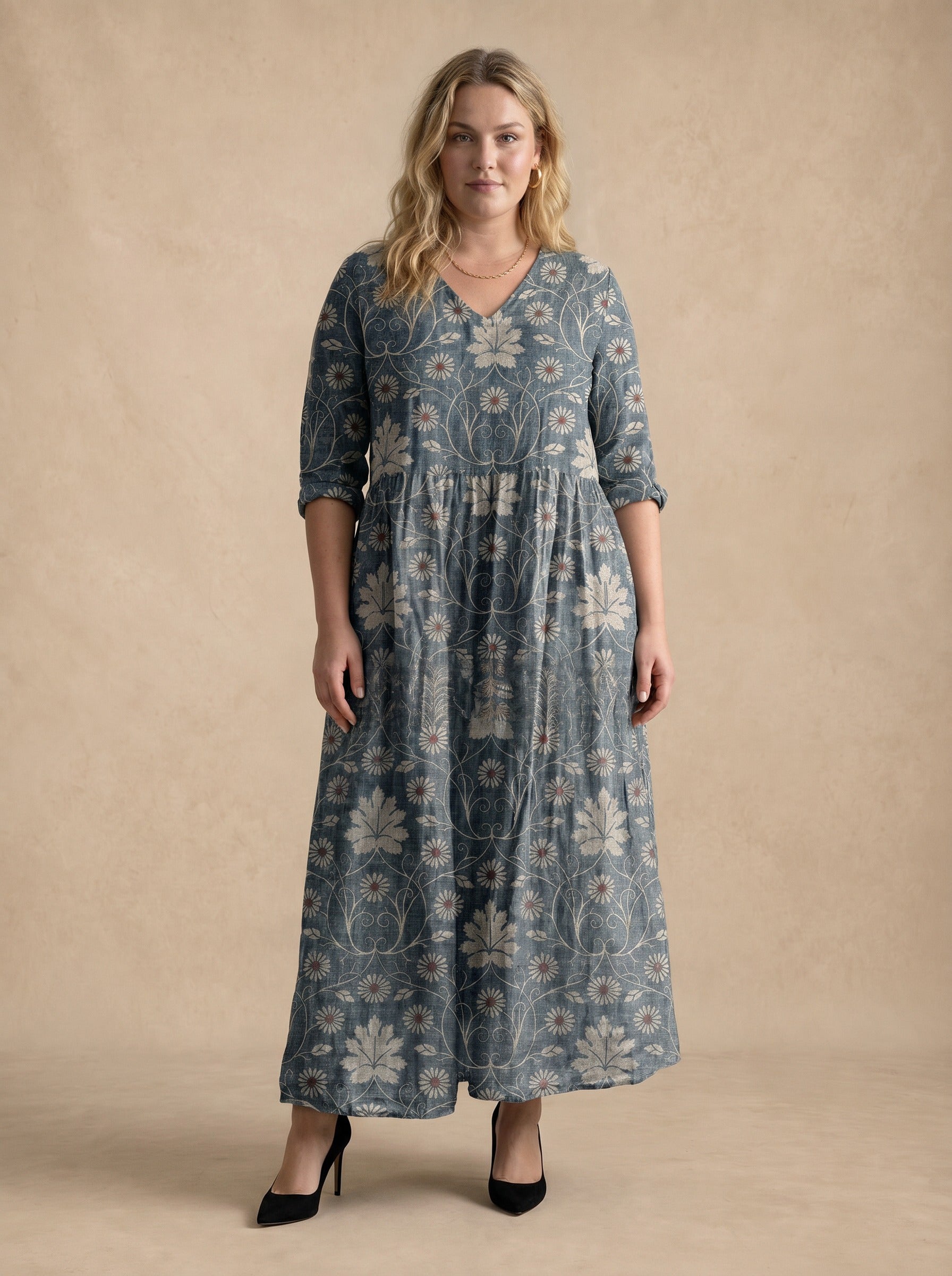 Elarisse Botanical Vine Maxi Dress