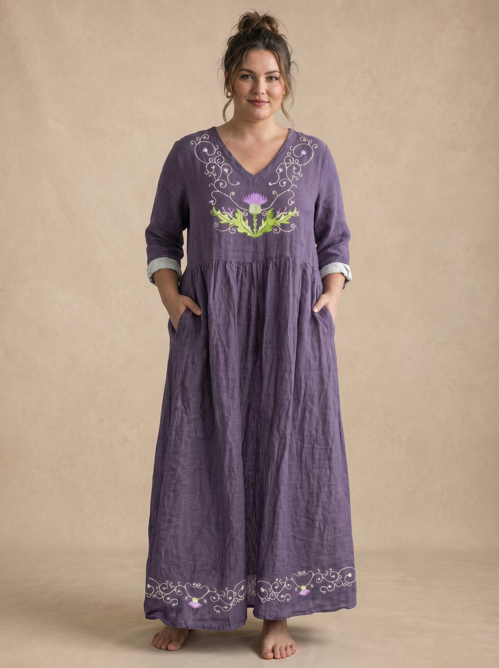 Lavessia Ornamental Lavender Maxi Dress