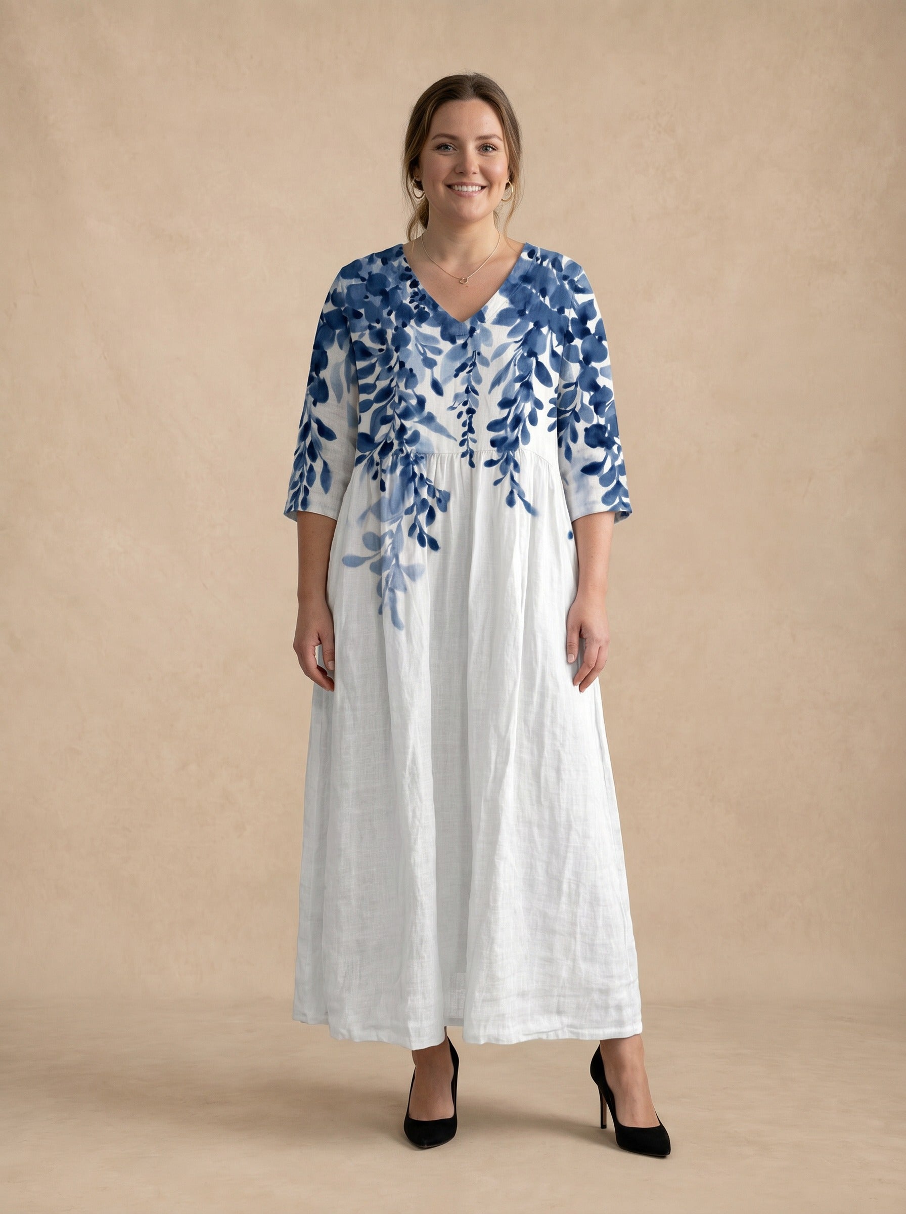 Celestia Blue Floral Maxi Dress