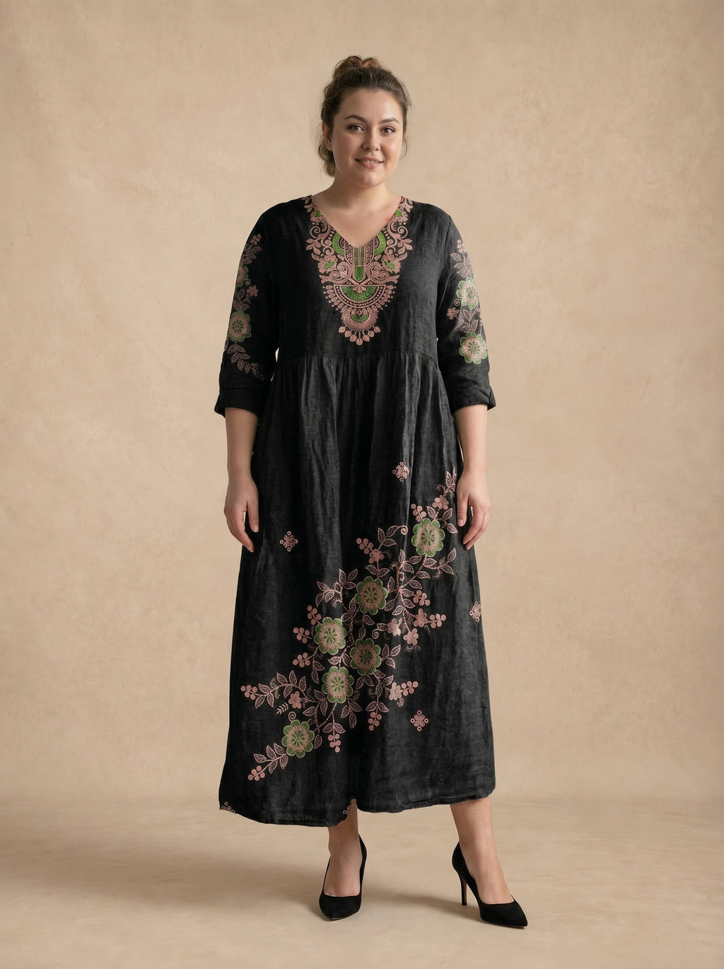 Amarisse Floral Embroidery Maxi Dress