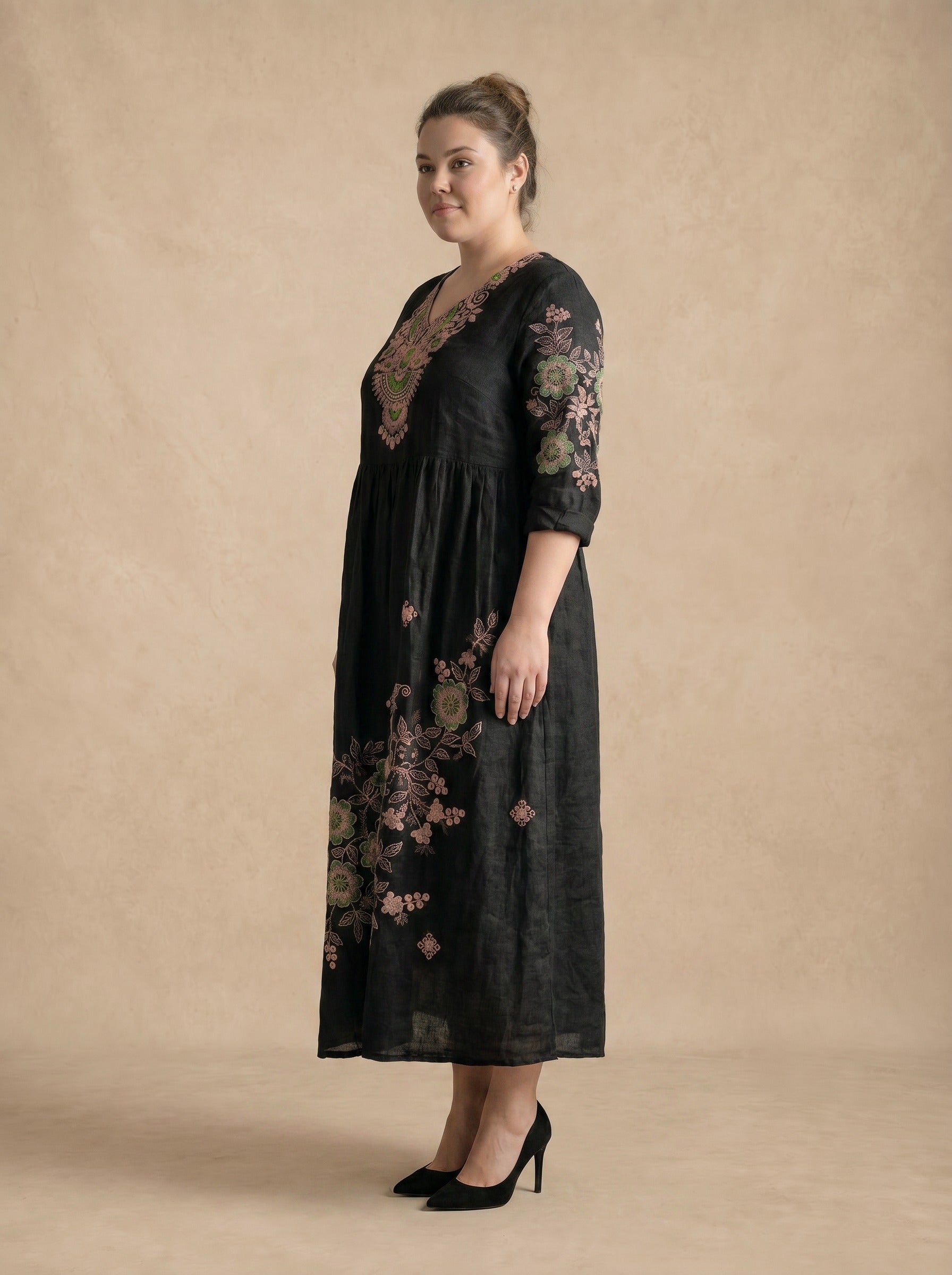 Amarisse Floral Embroidery Maxi Dress