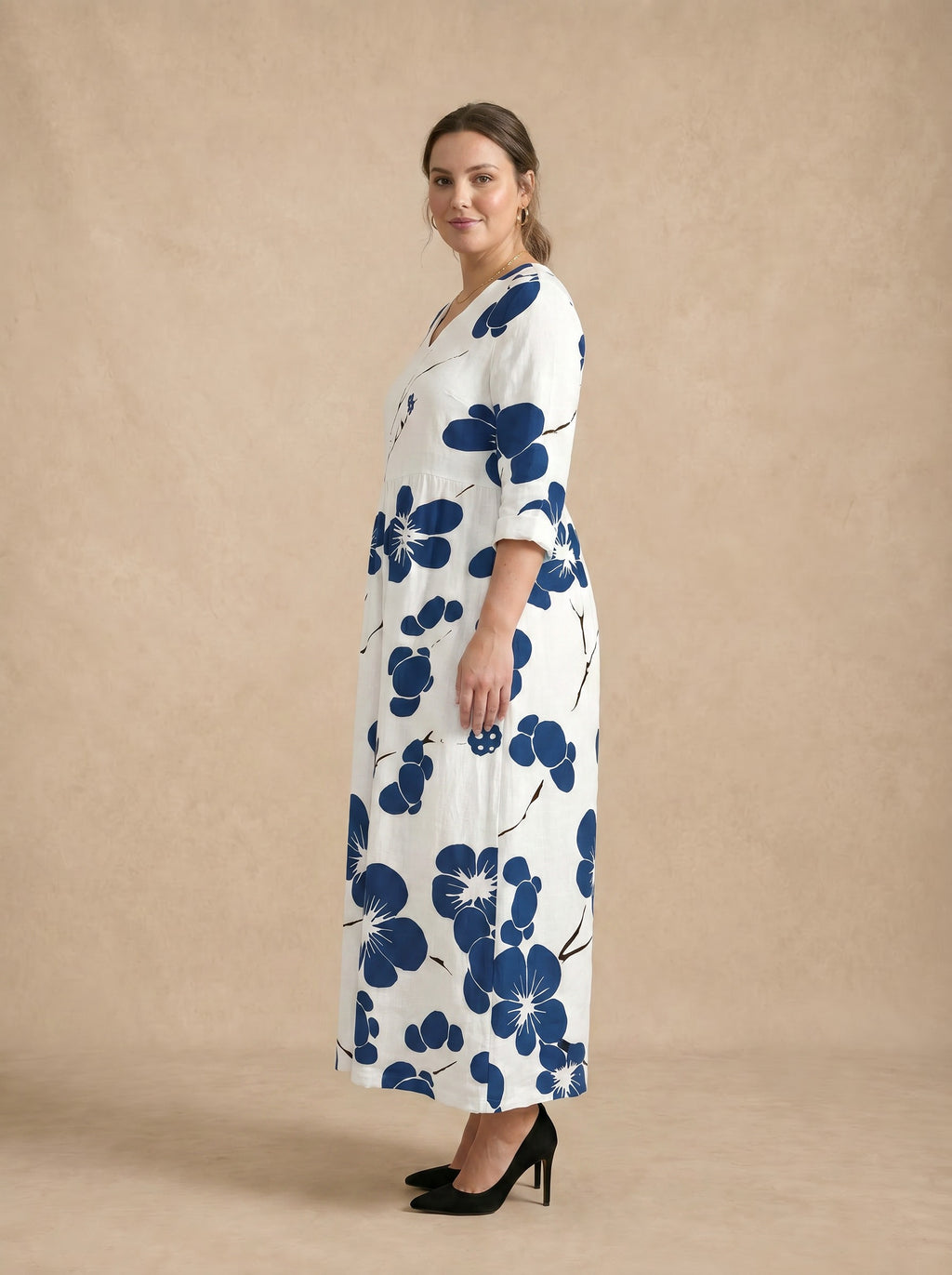 Aozora Indigo Floral Maxi Dress