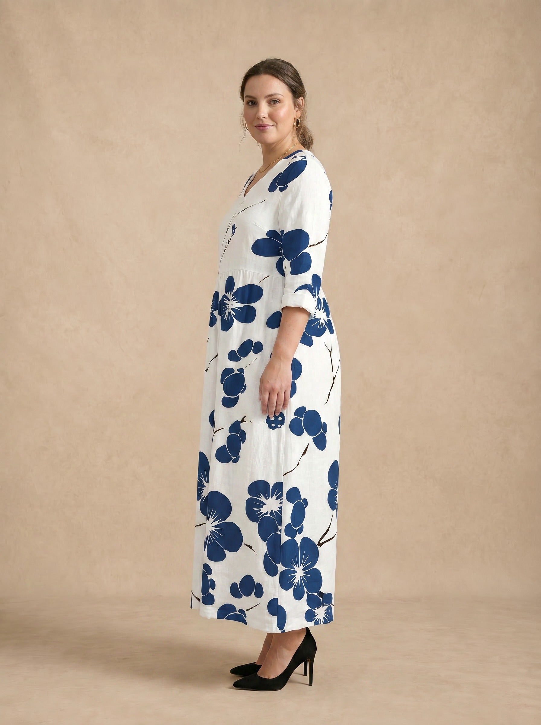 Aozora Indigo Floral Maxi Dress