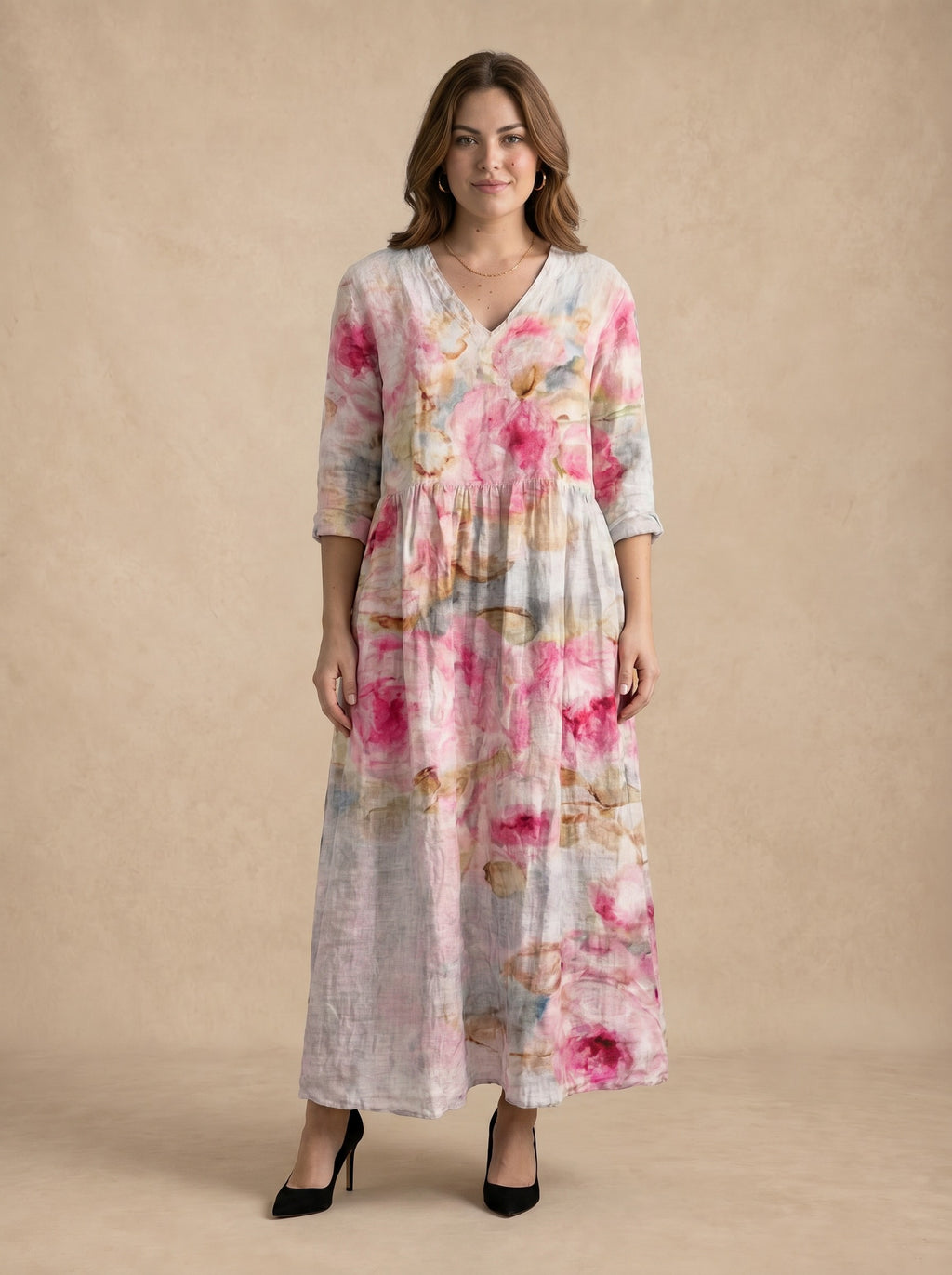 Rosabelle Watercolor Floral Maxi Dress
