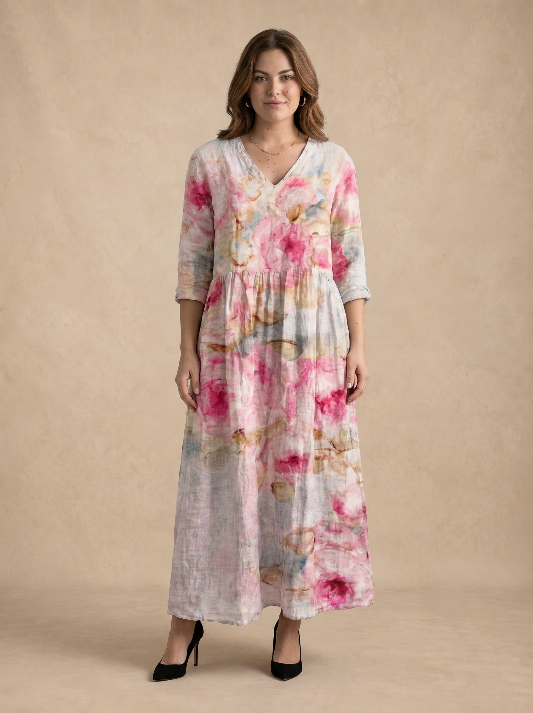 Rosabelle Watercolor Floral Maxi Dress