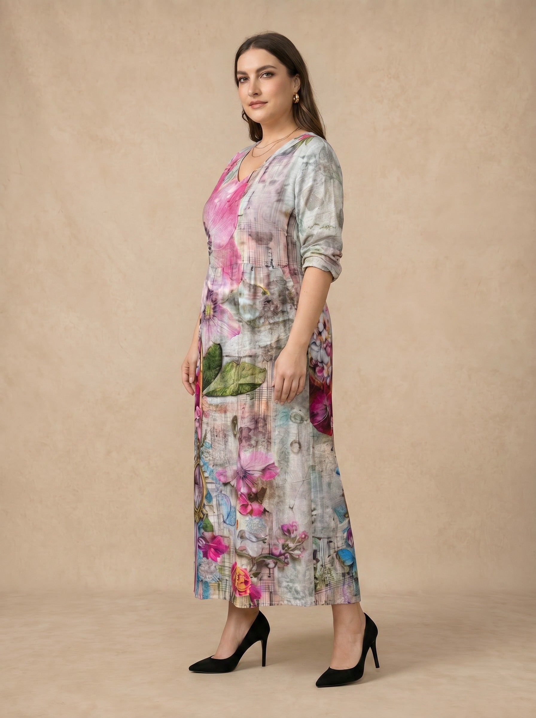 Violetta Floral Collage Maxi Dress