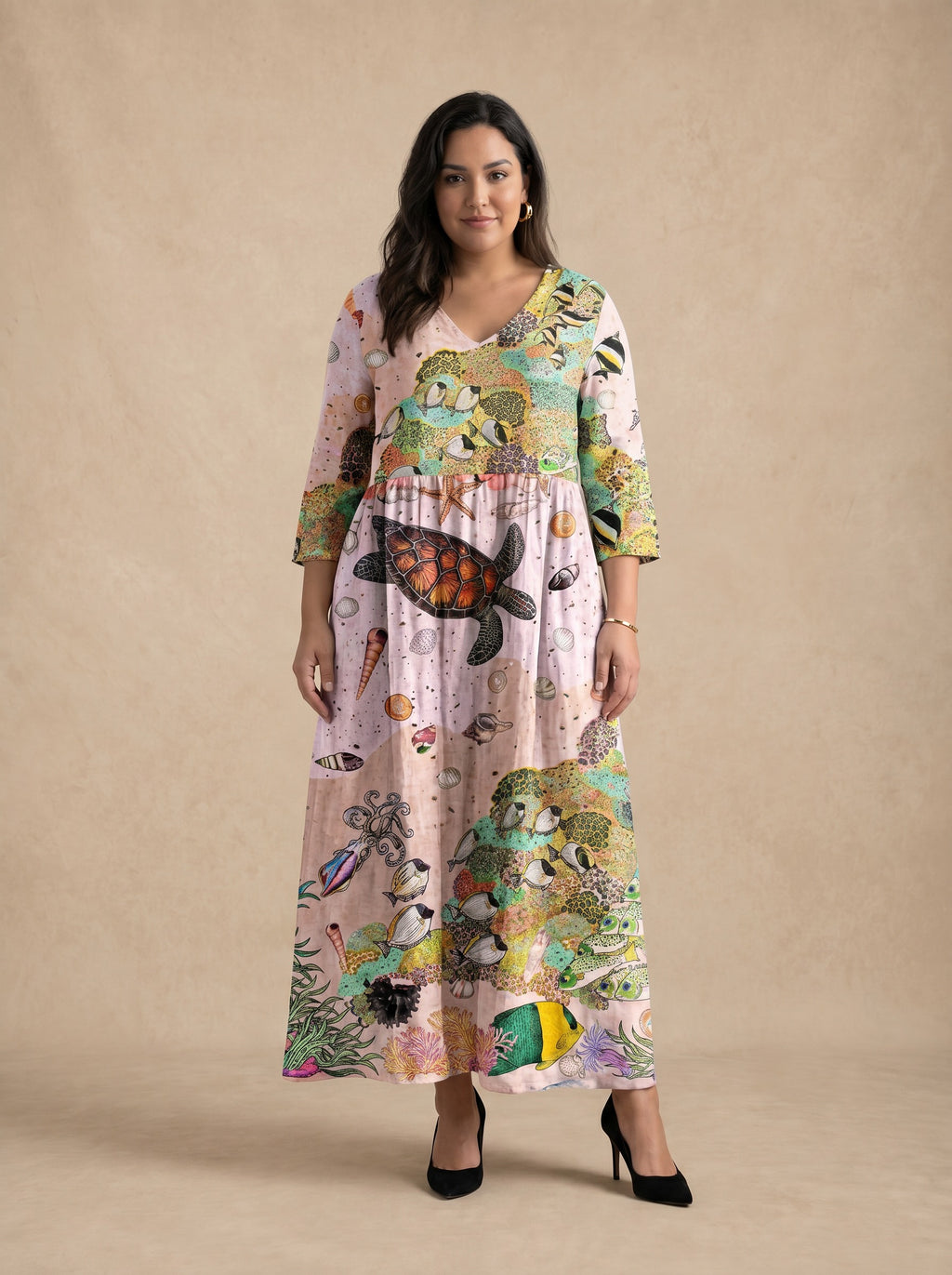 Marisella Sea Print Maxi Dress