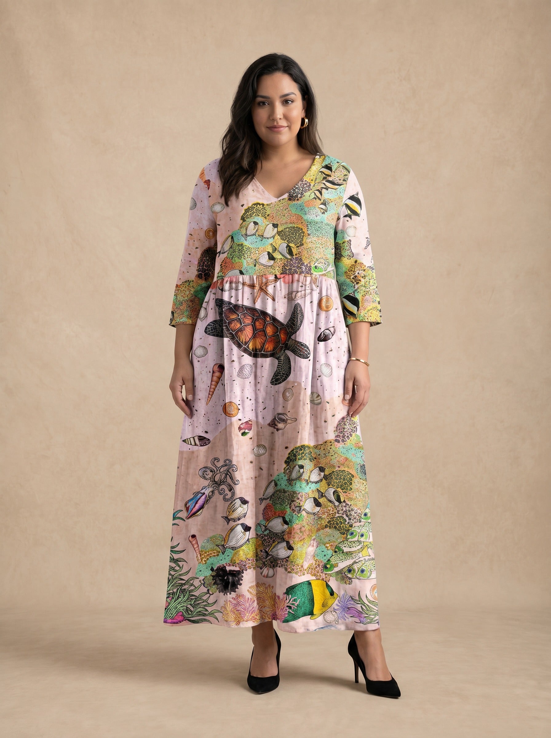 Marisella Sea Print Maxi Dress