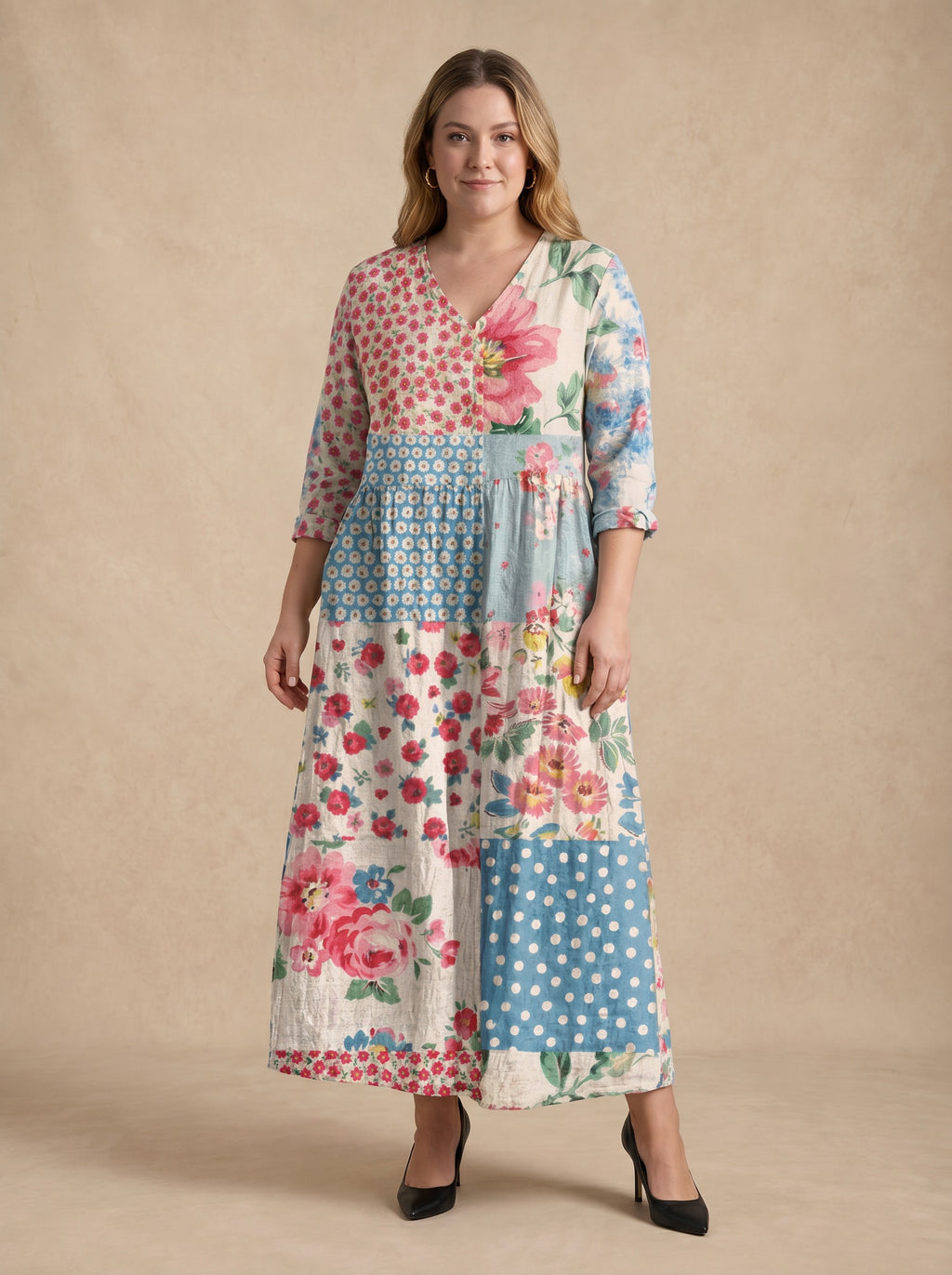 Rosalie Patchwork Floral Maxi Dress