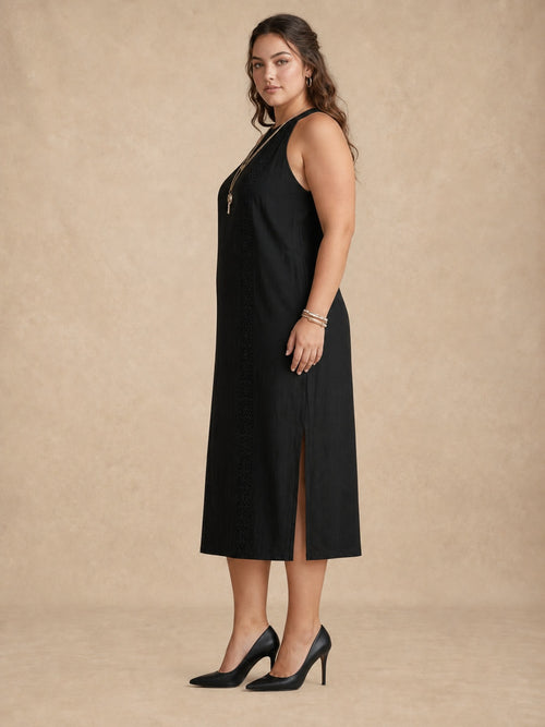 Adele Black Lace Midi Dress
