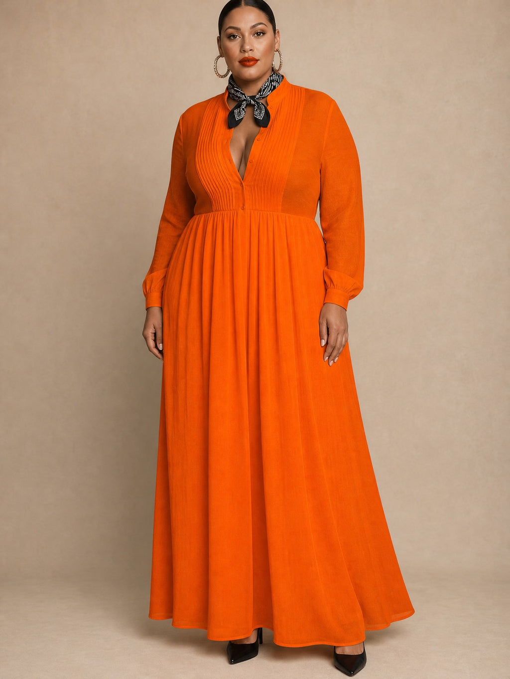 Celine Orange Maxi Dress