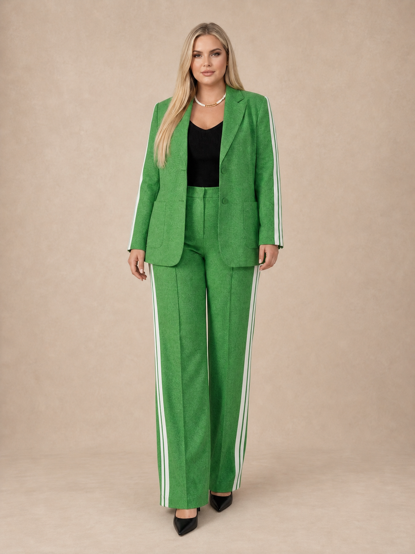 Elaine Side-Stripe Suit Set