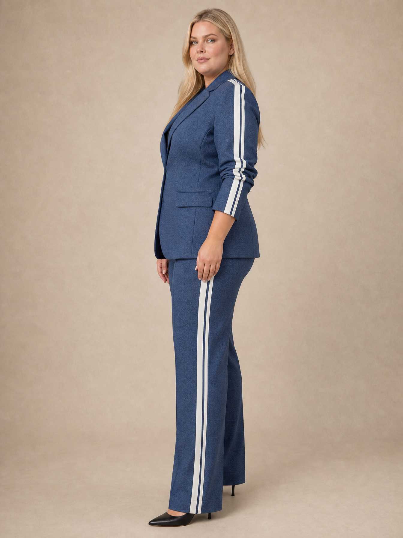 Elaine Side-Stripe Suit Set
