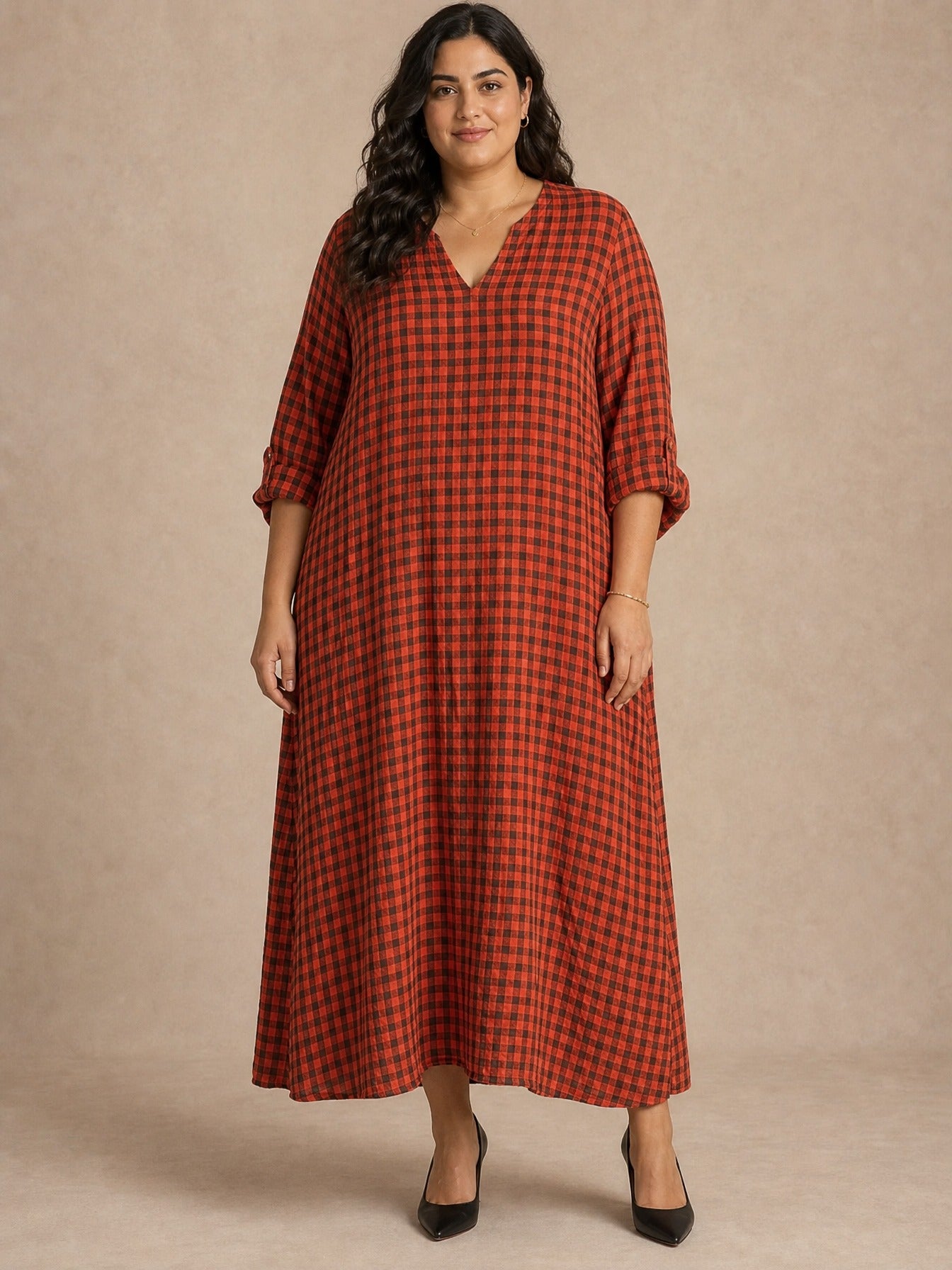 Mila Check Maxi Dress