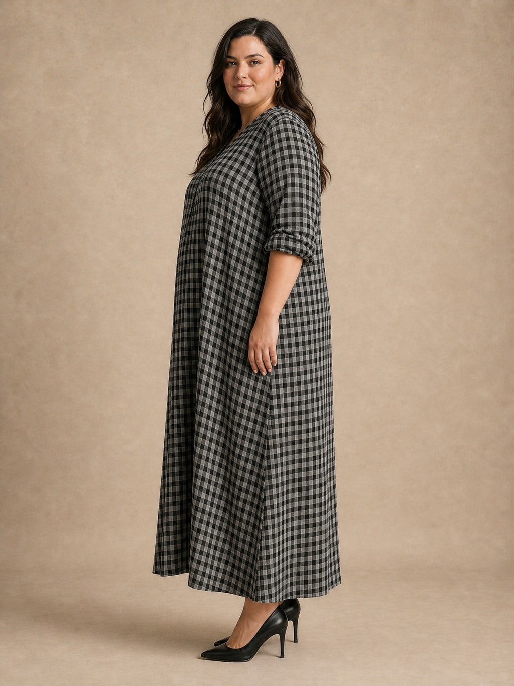 Mila Check Maxi Dress
