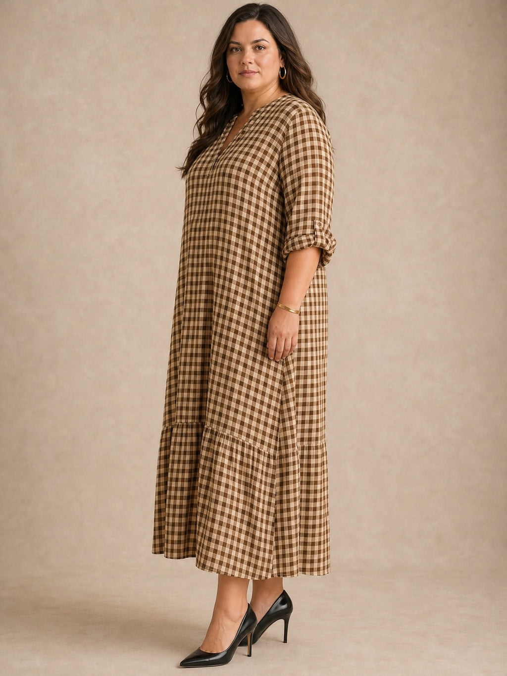 Mila Check Maxi Dress