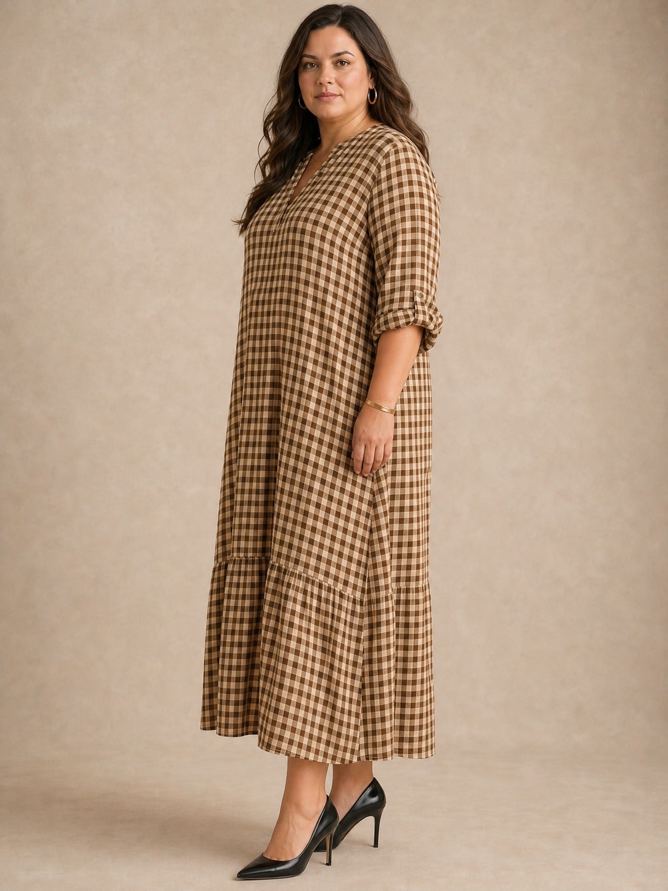 Mila Check Maxi Dress