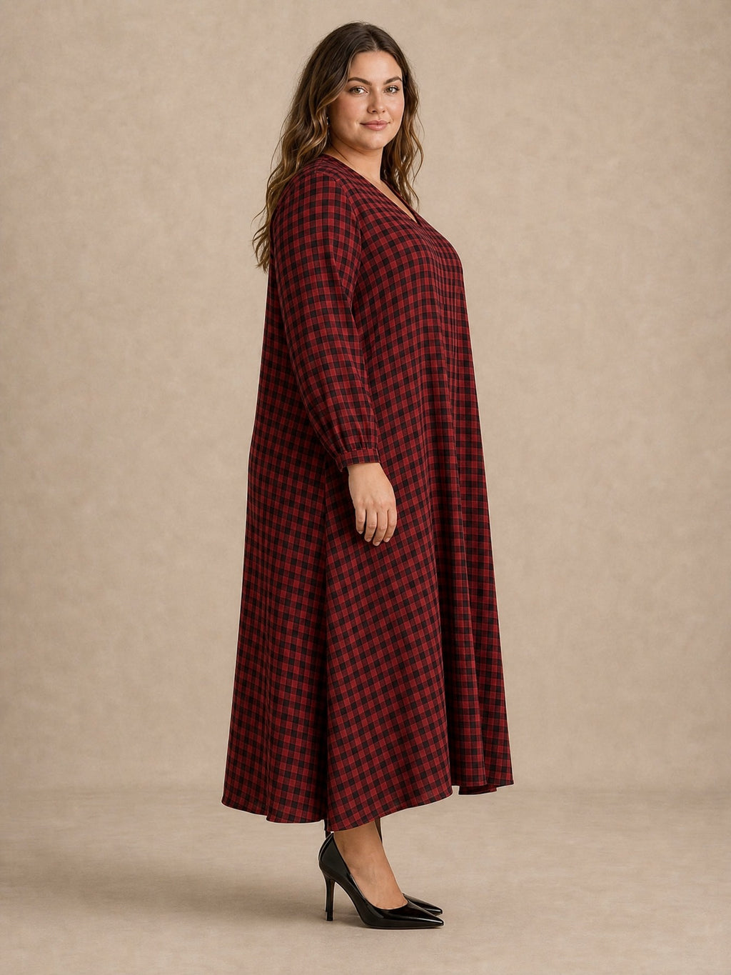 Mila Check Maxi Dress