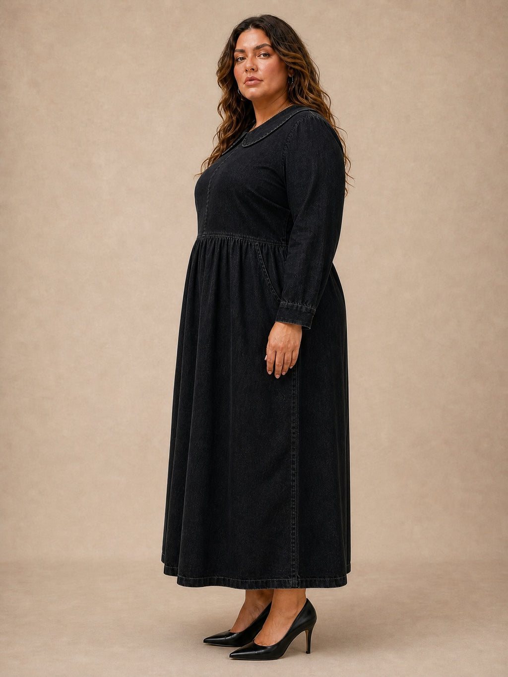 Clara Peter Pan Collar Denim Dress