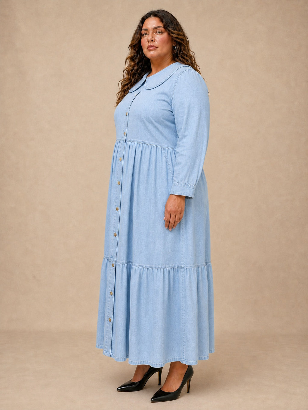 Clara Peter Pan Collar Denim Dress