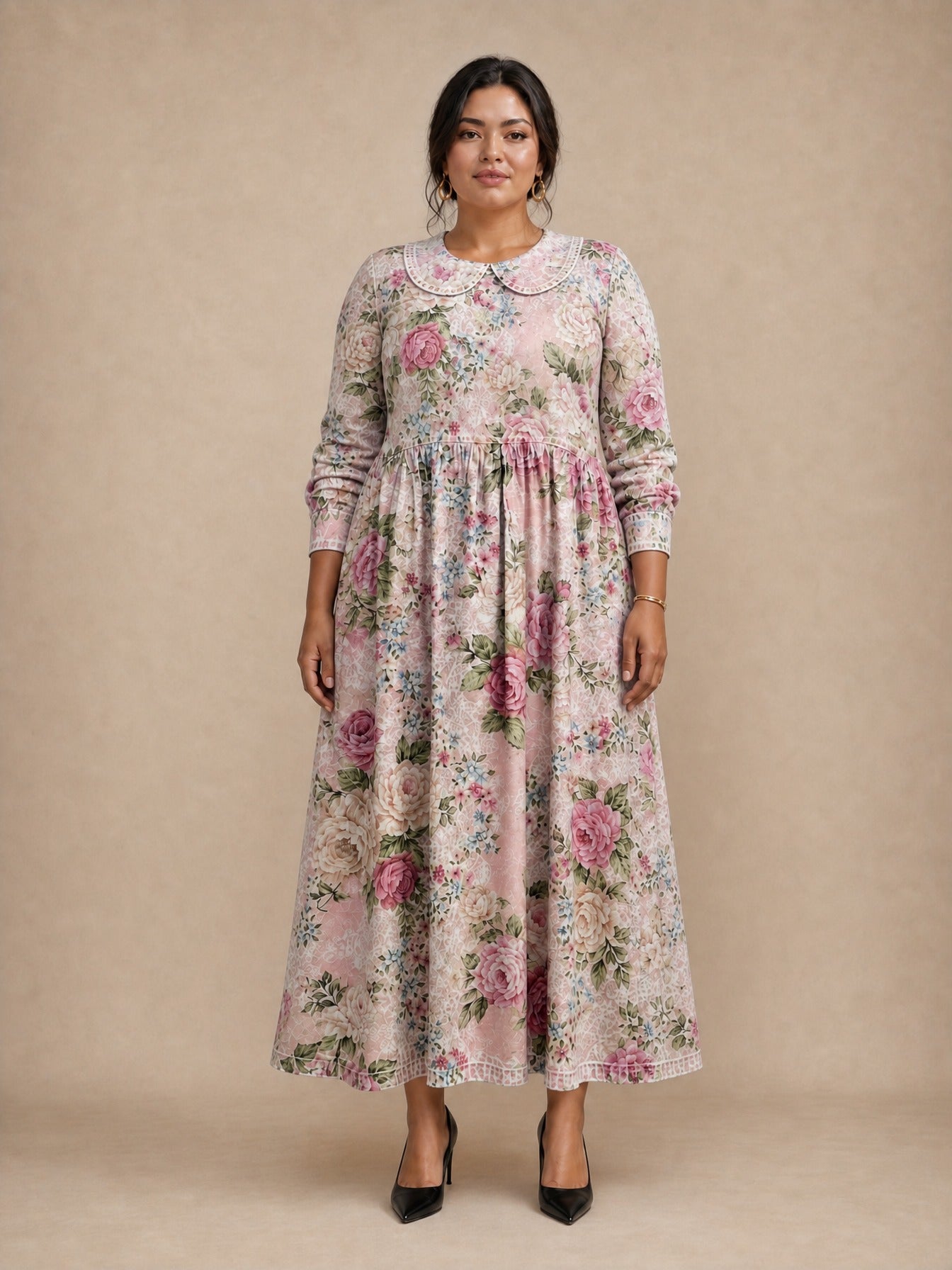 Brooklyn Floral Collar Denim Dress