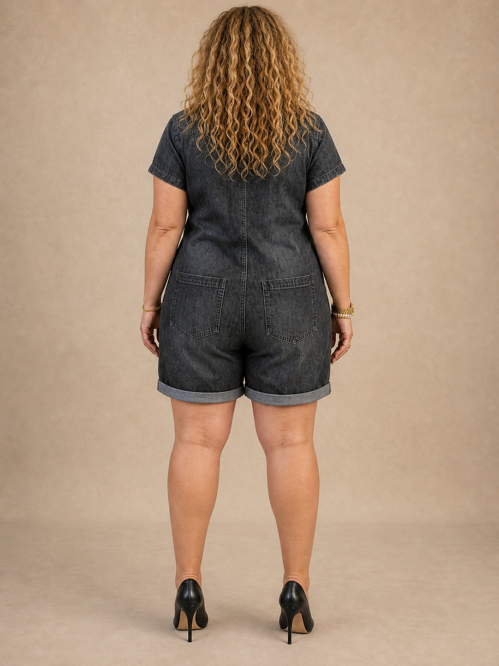 Joan Short Denim Overalls