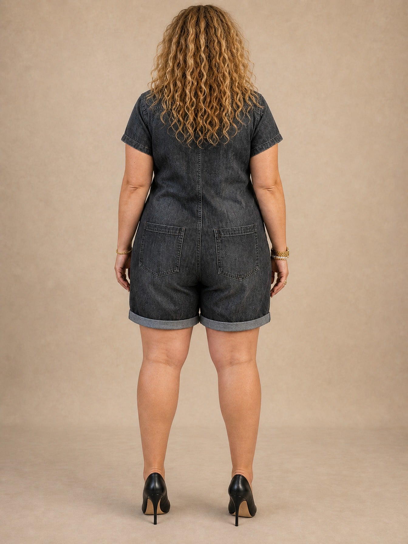 Joan Short Denim Overalls