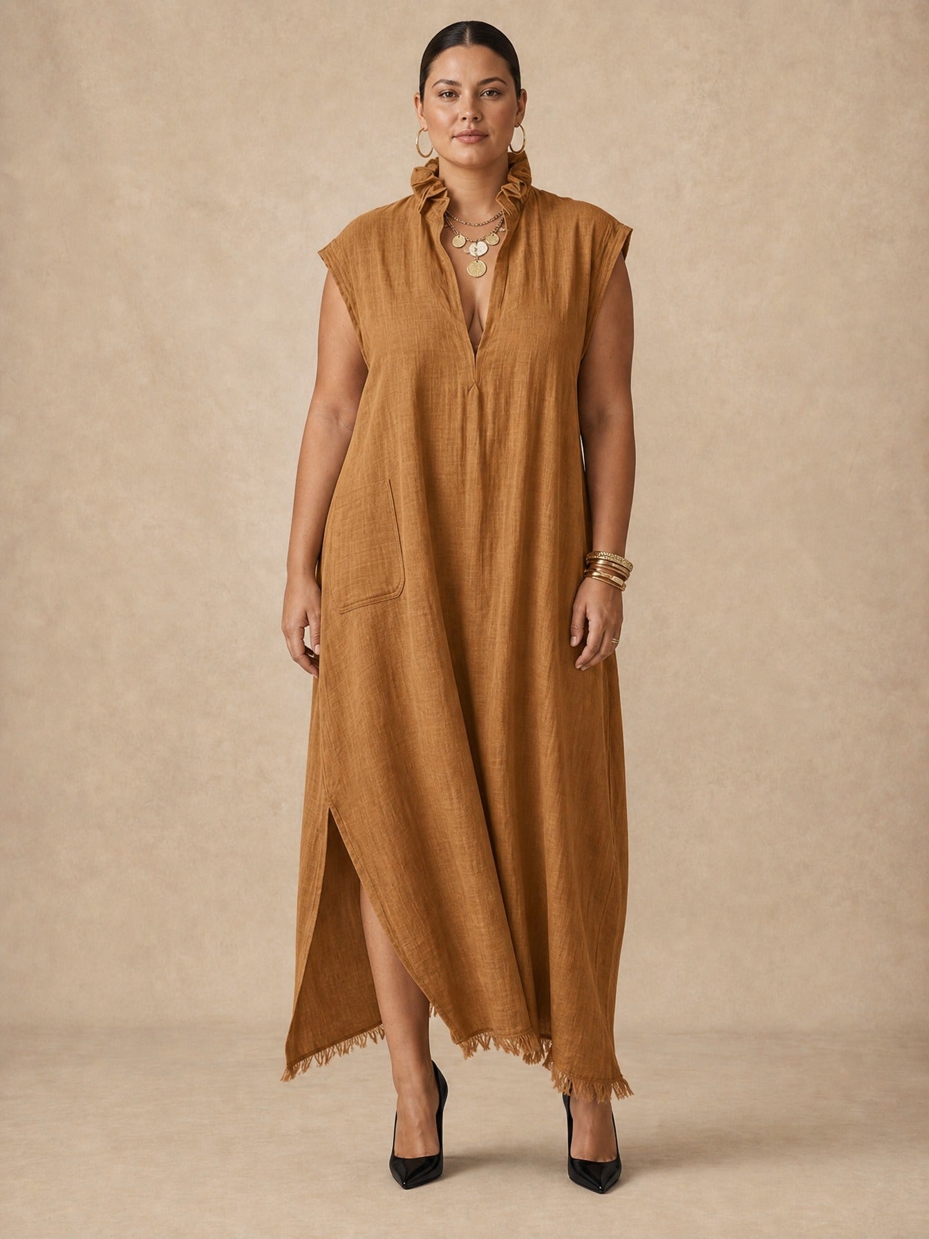 Elara Ruffle Maxi Dress