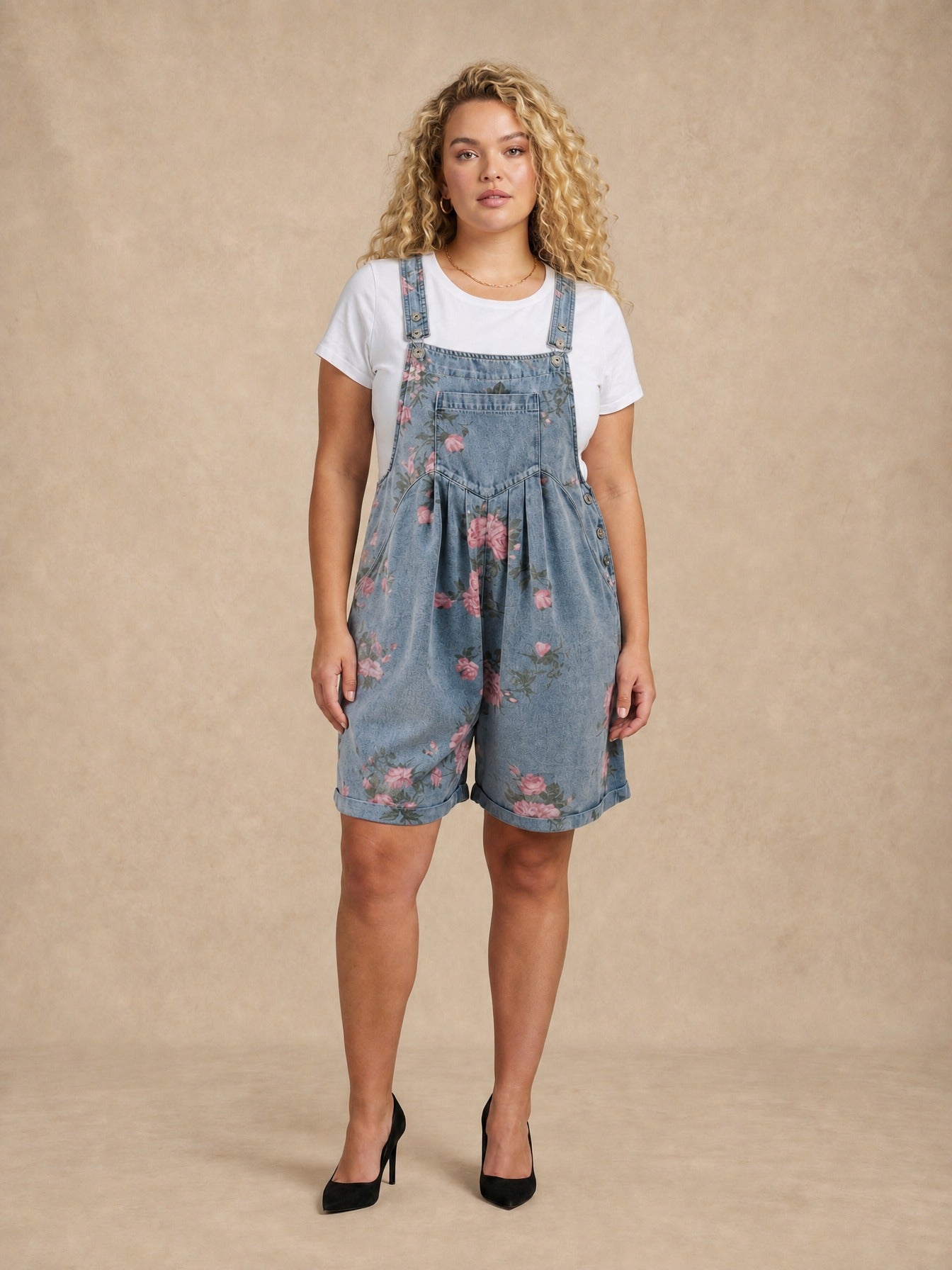 Judy Floral Denim Jumpsuit