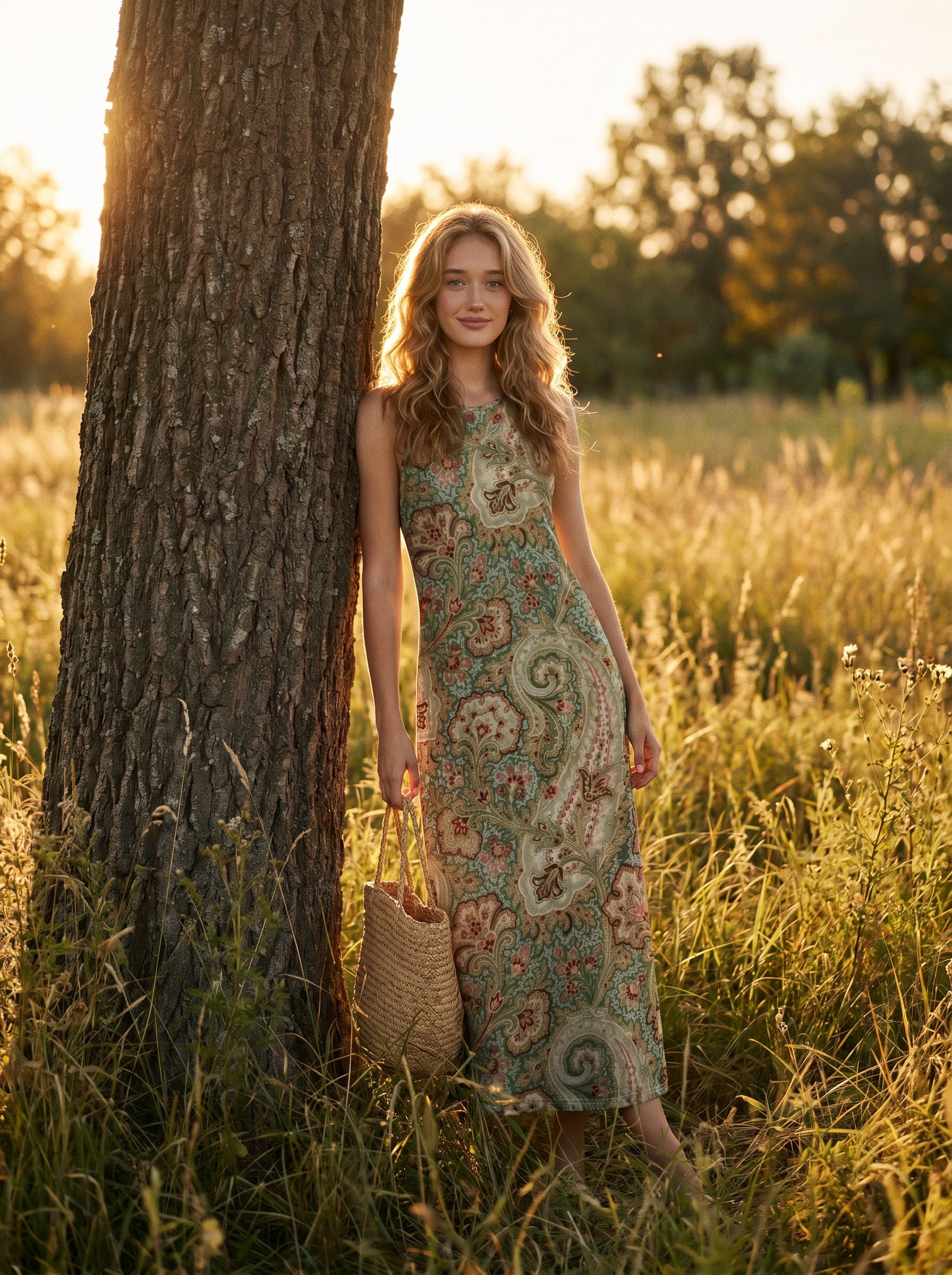 Maren Sleeveless Maxi Dress in Heirloom Paisley Garden