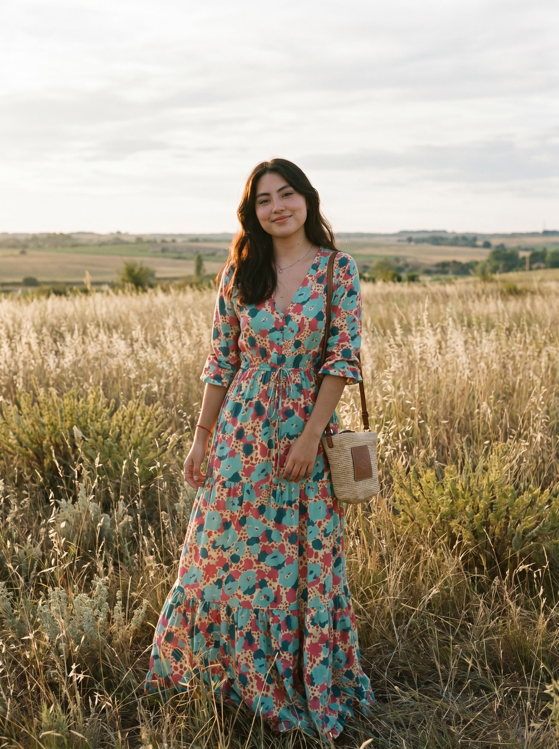 Josephine Tiered Maxi Dress in Garden Blooms