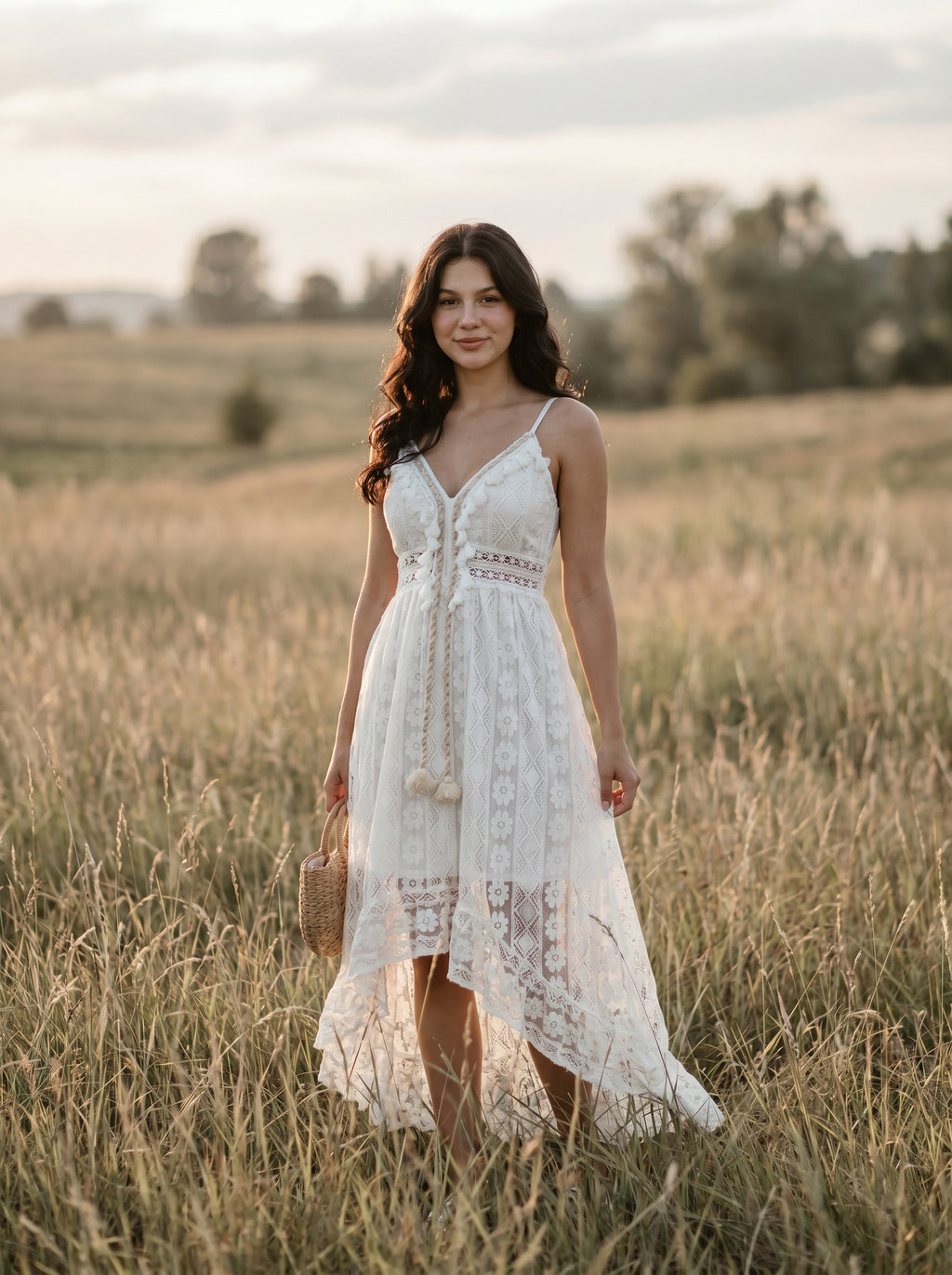 Seraphina Lace Maxi Dress in Vintage Whites