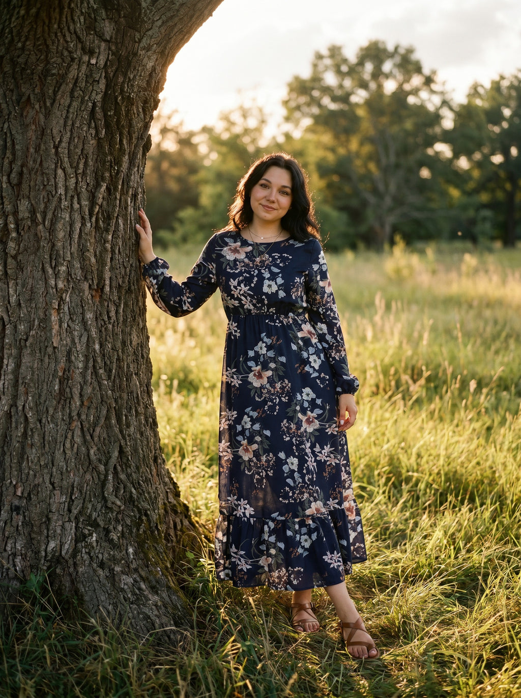 Juniper Tiered Maxi Dress in Painted Garden Blooms