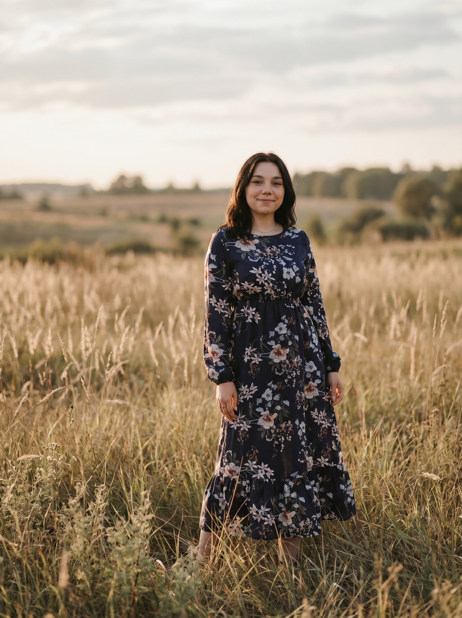 Juniper Tiered Maxi Dress in Painted Garden Blooms